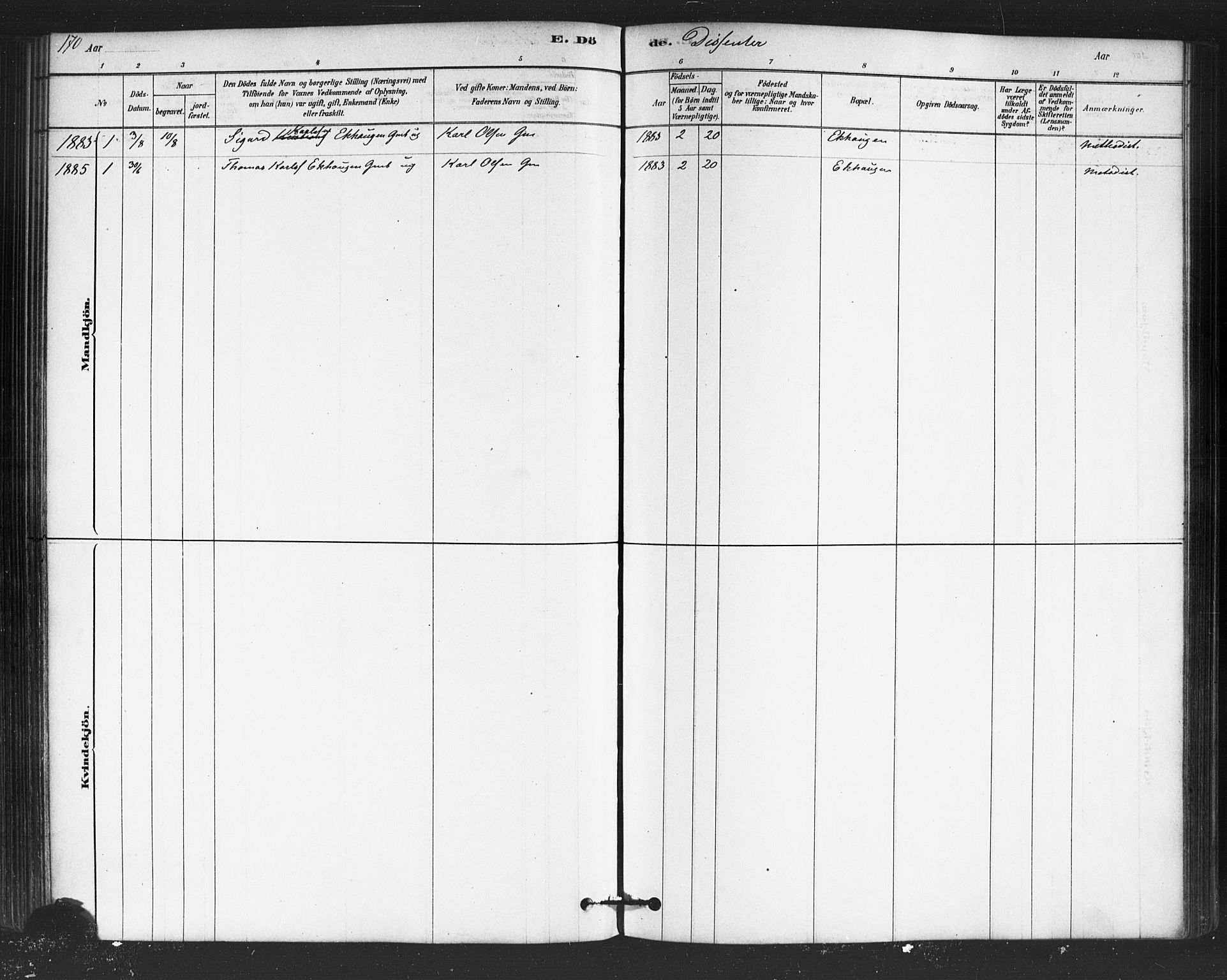 Trøgstad prestekontor Kirkebøker, SAO/A-10925/F/Fb/L0001: Parish register (official) no. II 1, 1878-1902, p. 170