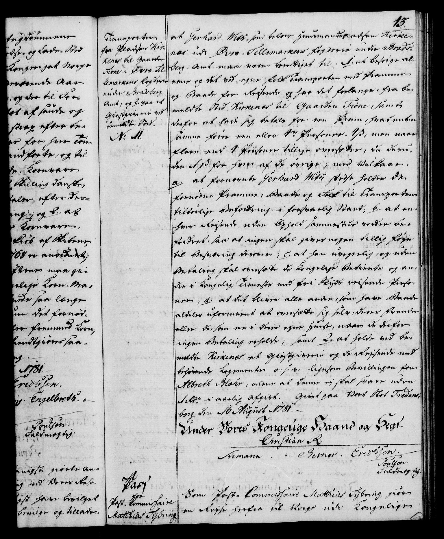 Rentekammeret, Kammerkanselliet, AV/RA-EA-3111/G/Gg/Gga/L0012: Norsk ekspedisjonsprotokoll med register (merket RK 53.12), 1781-1783, p. 43