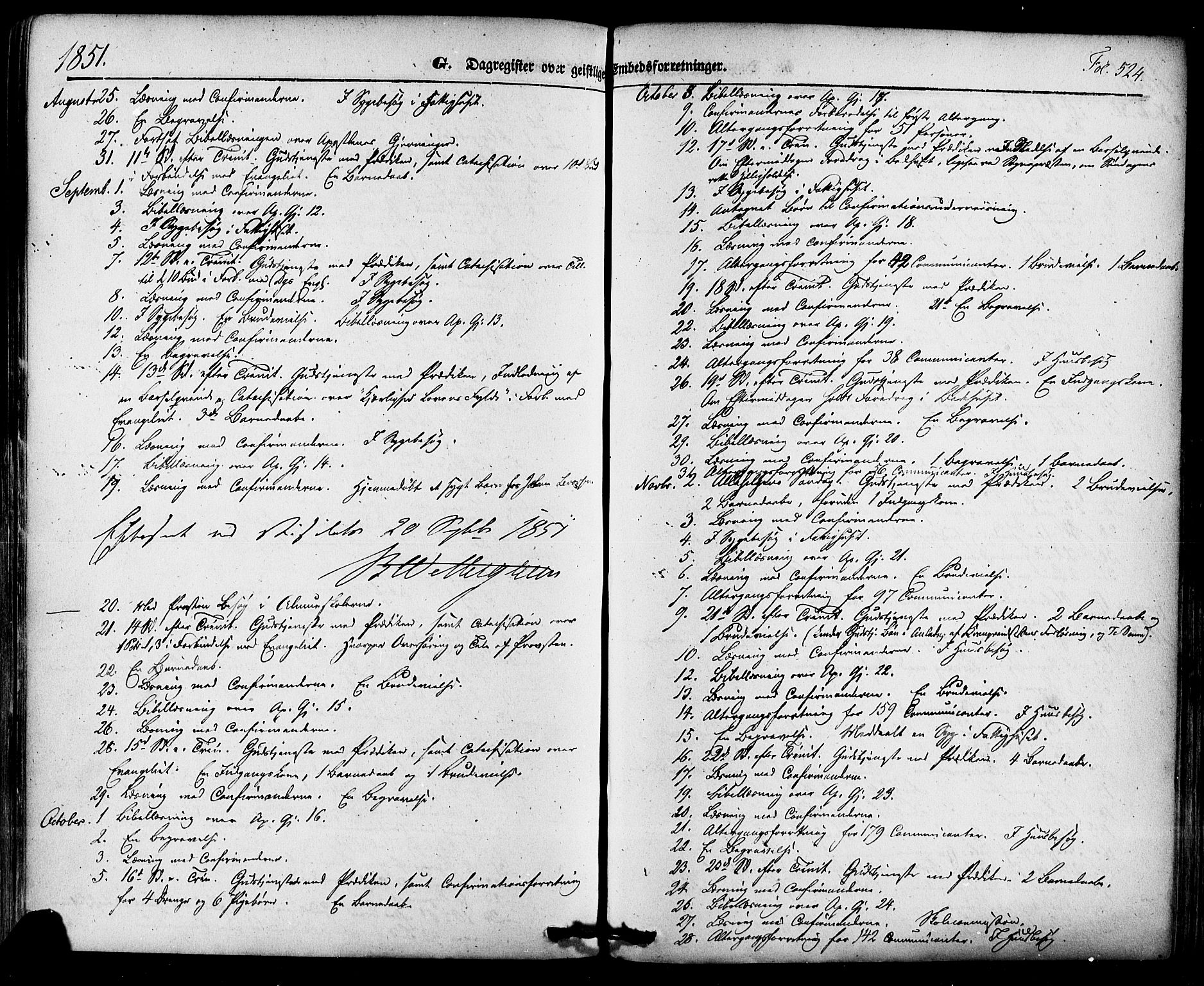 Skien kirkebøker, SAKO/A-302/F/Fa/L0006a: Parish register (official) no. 6A, 1843-1856, p. 524