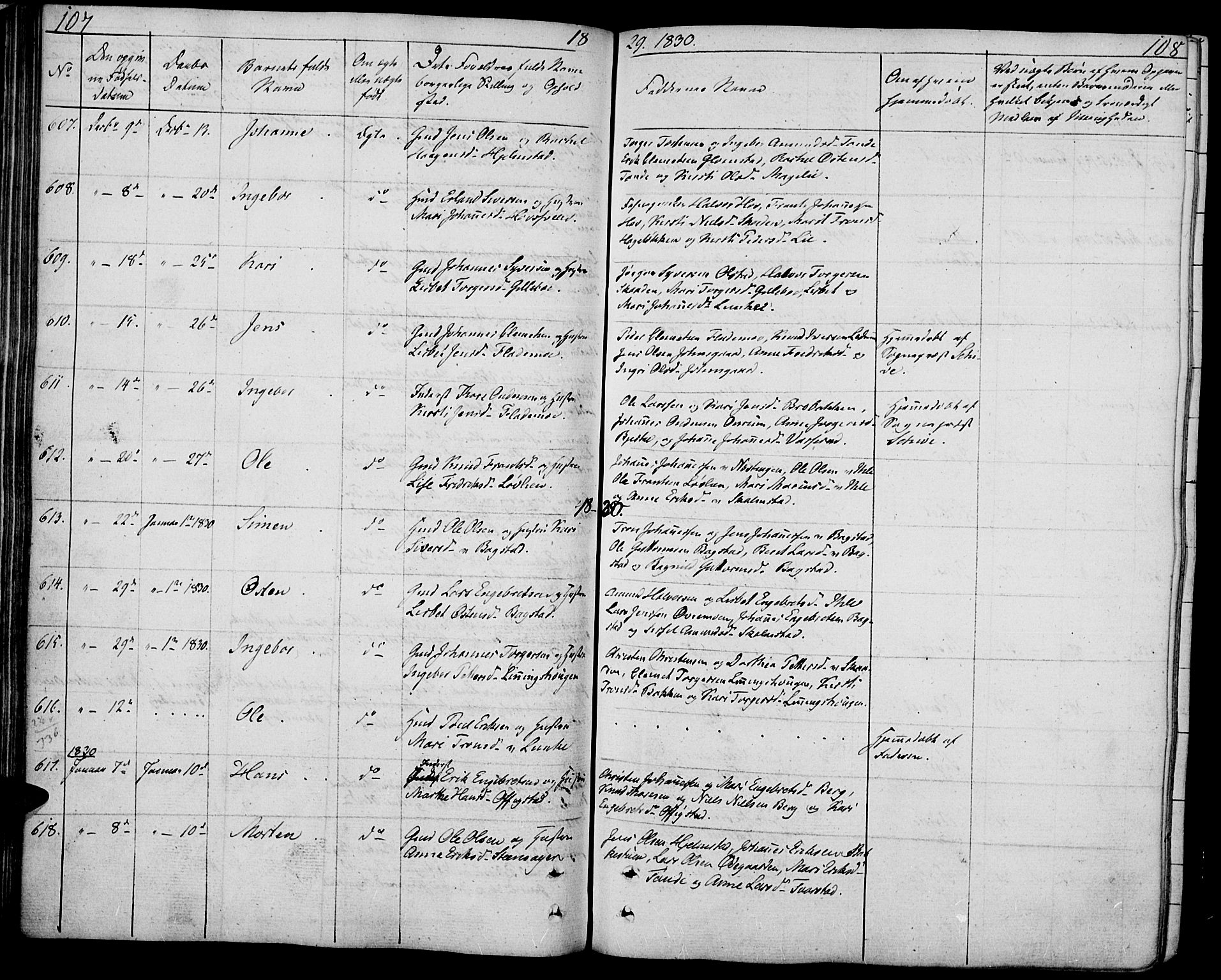 Øyer prestekontor, SAH/PREST-084/H/Ha/Haa/L0004: Parish register (official) no. 4, 1824-1841, p. 107-108