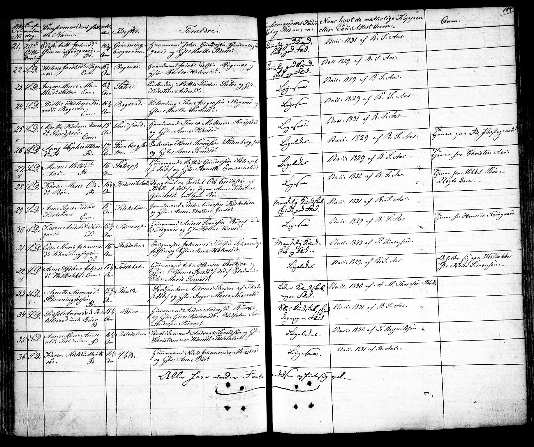Idd prestekontor Kirkebøker, AV/SAO-A-10911/F/Fc/L0003: Parish register (official) no. III 3, 1832-1847, p. 197