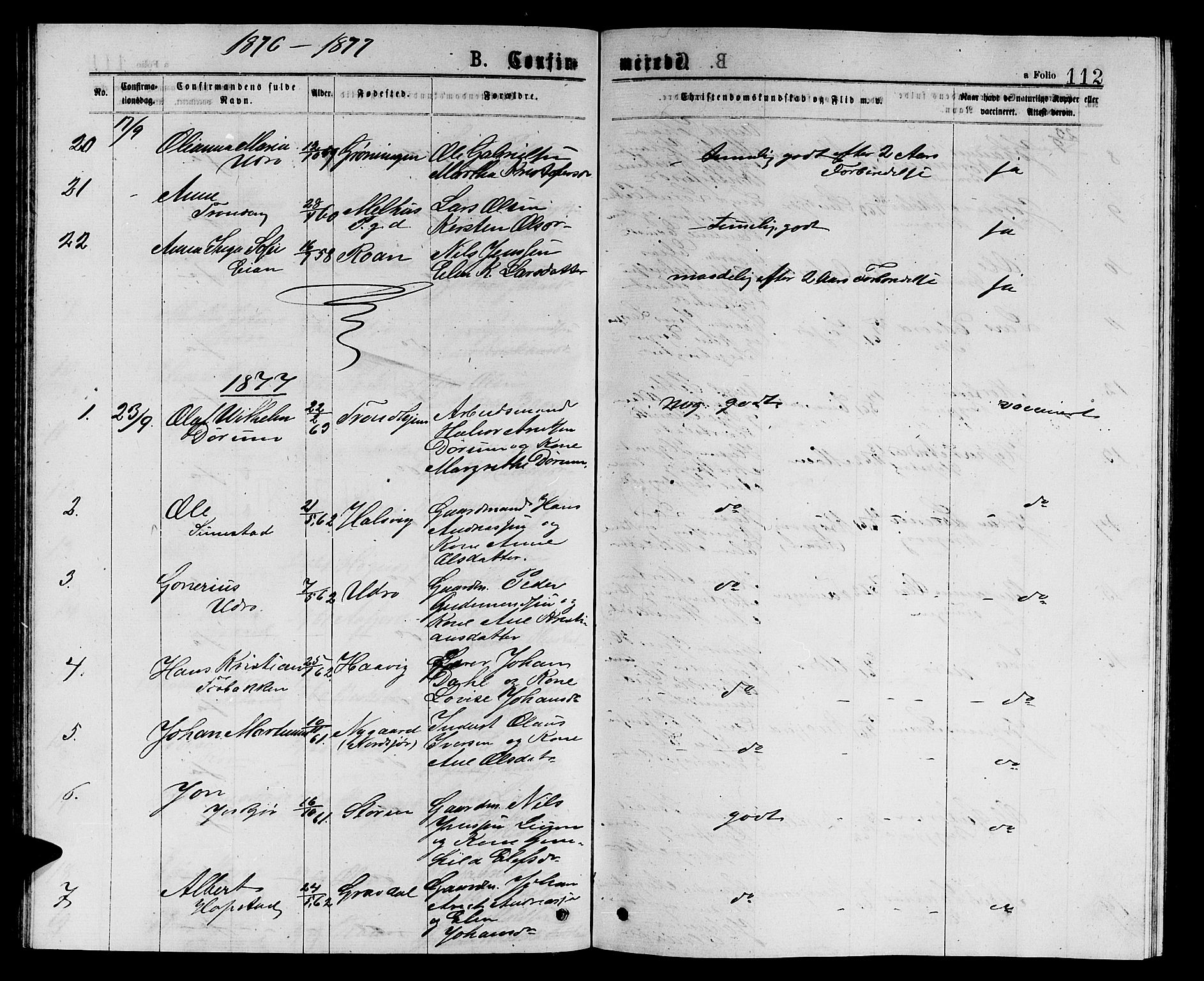 Ministerialprotokoller, klokkerbøker og fødselsregistre - Sør-Trøndelag, SAT/A-1456/657/L0715: Parish register (copy) no. 657C02, 1873-1888, p. 112