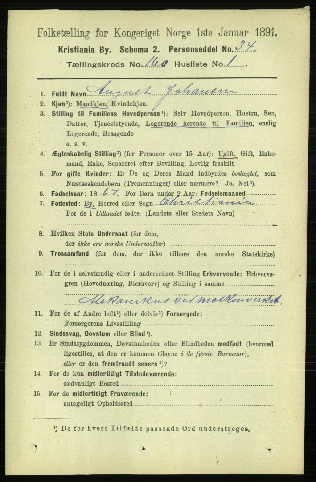 RA, 1891 census for 0301 Kristiania, 1891, p. 90736
