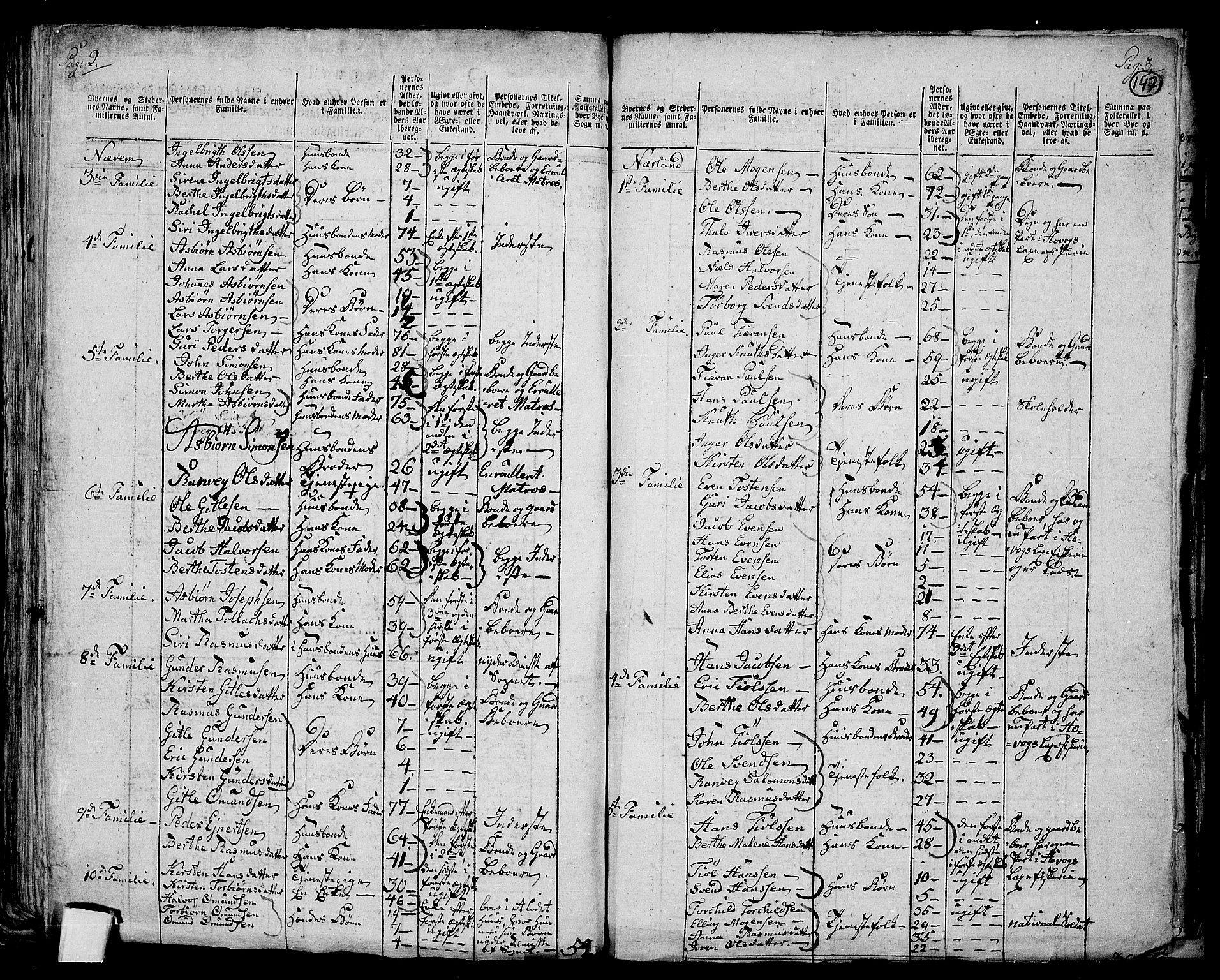 RA, 1801 census for 1119P Hå, 1801, p. 146b-147a