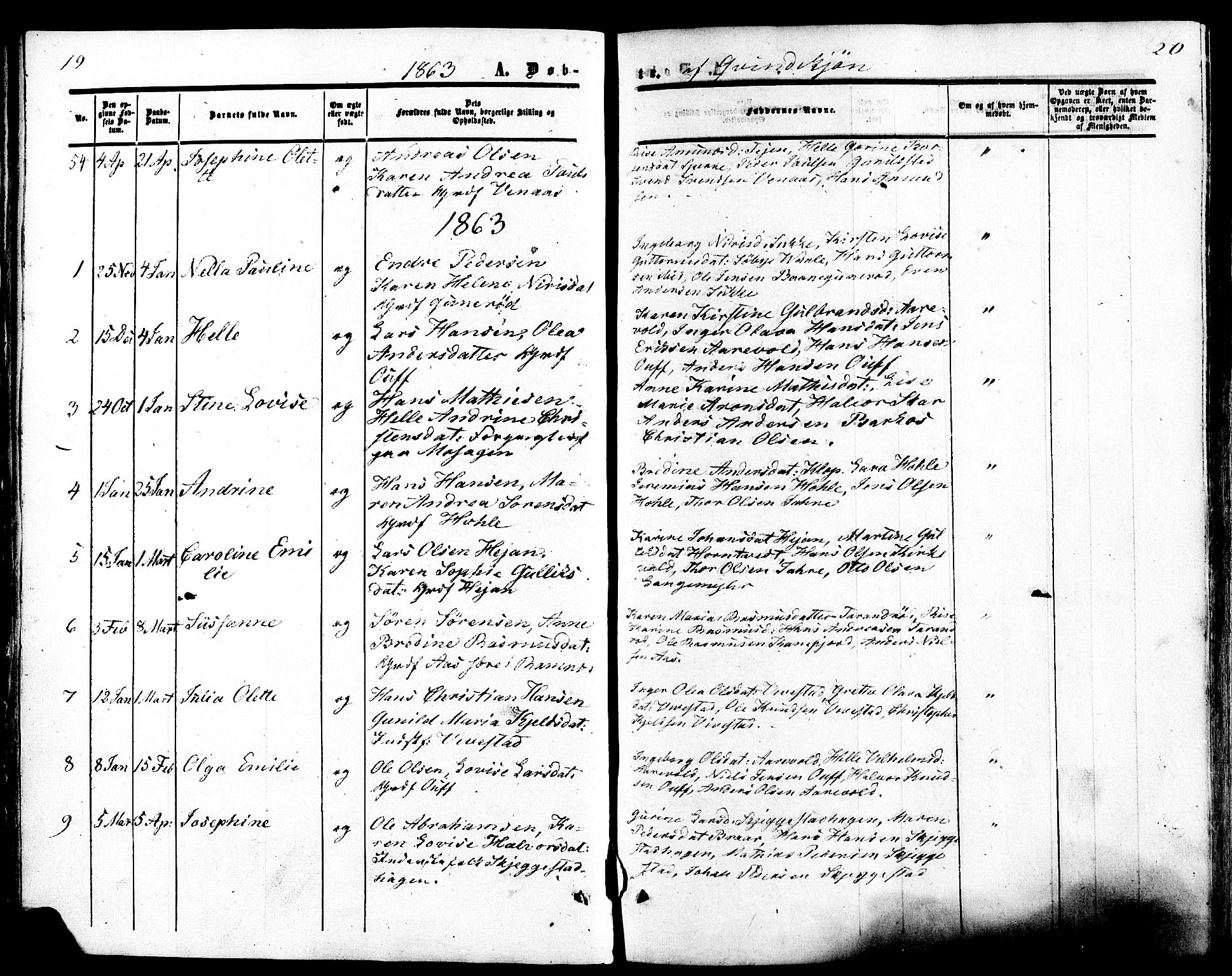 Ramnes kirkebøker, AV/SAKO-A-314/F/Fa/L0006: Parish register (official) no. I 6, 1862-1877, p. 19-20