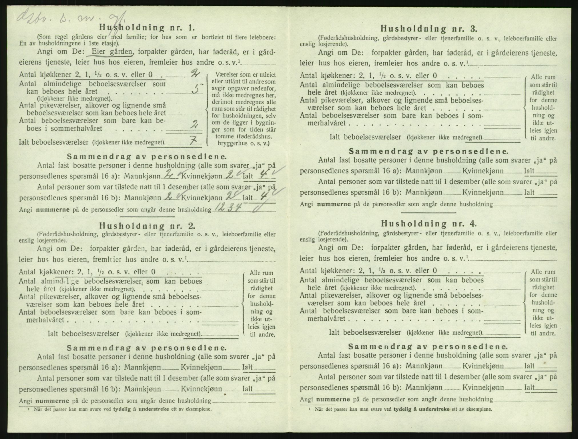 SAKO, 1920 census for Tjølling, 1920, p. 990