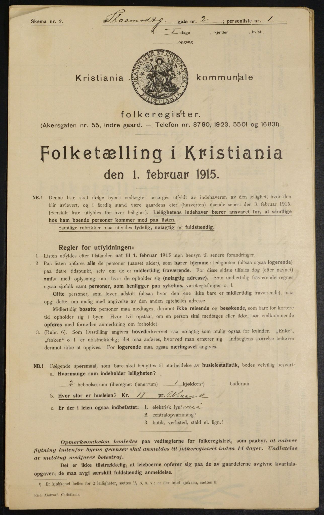 OBA, Municipal Census 1915 for Kristiania, 1915, p. 96806