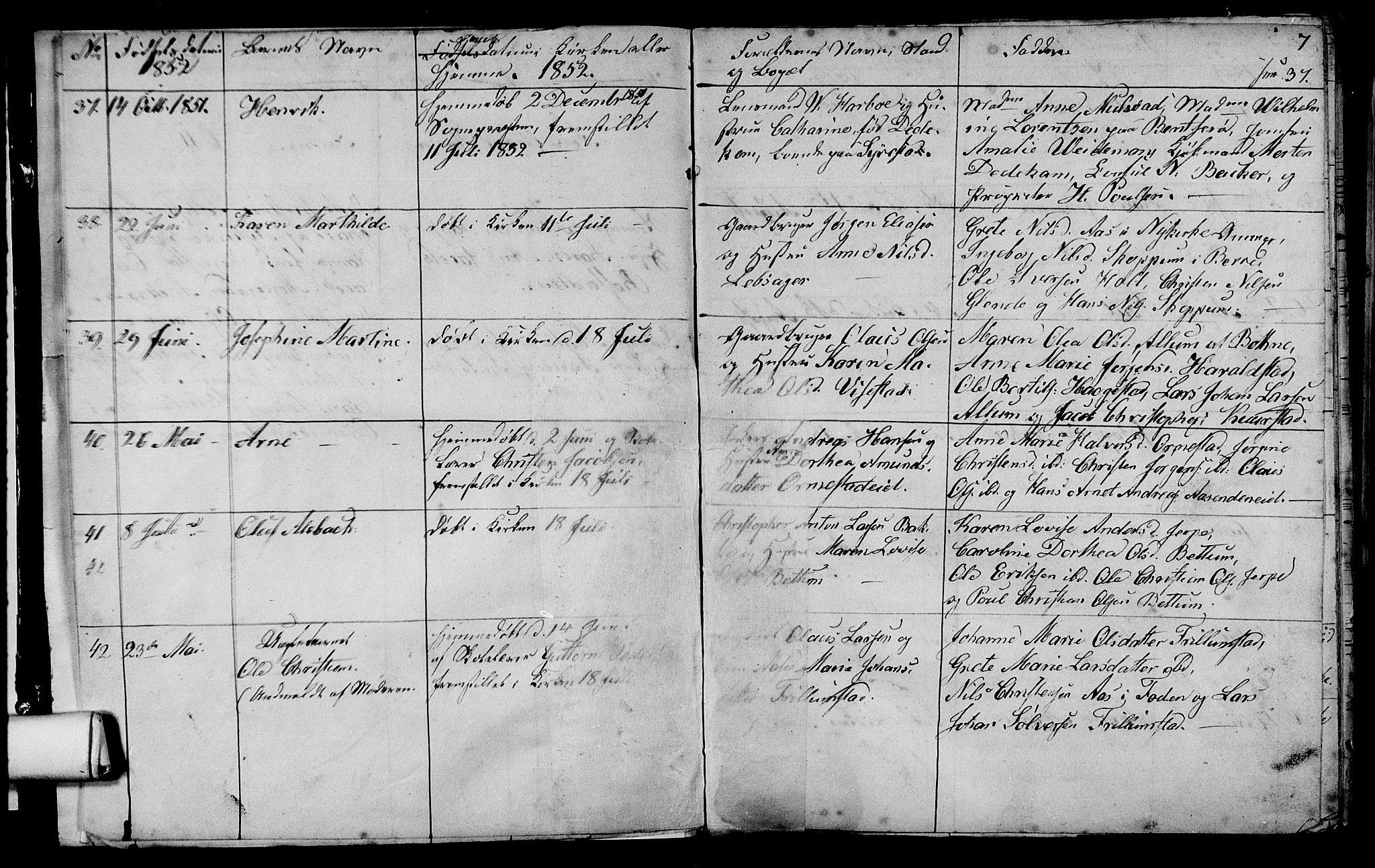 Våle kirkebøker, SAKO/A-334/G/Ga/L0002: Parish register (copy) no. I 2, 1851-1863, p. 6-7