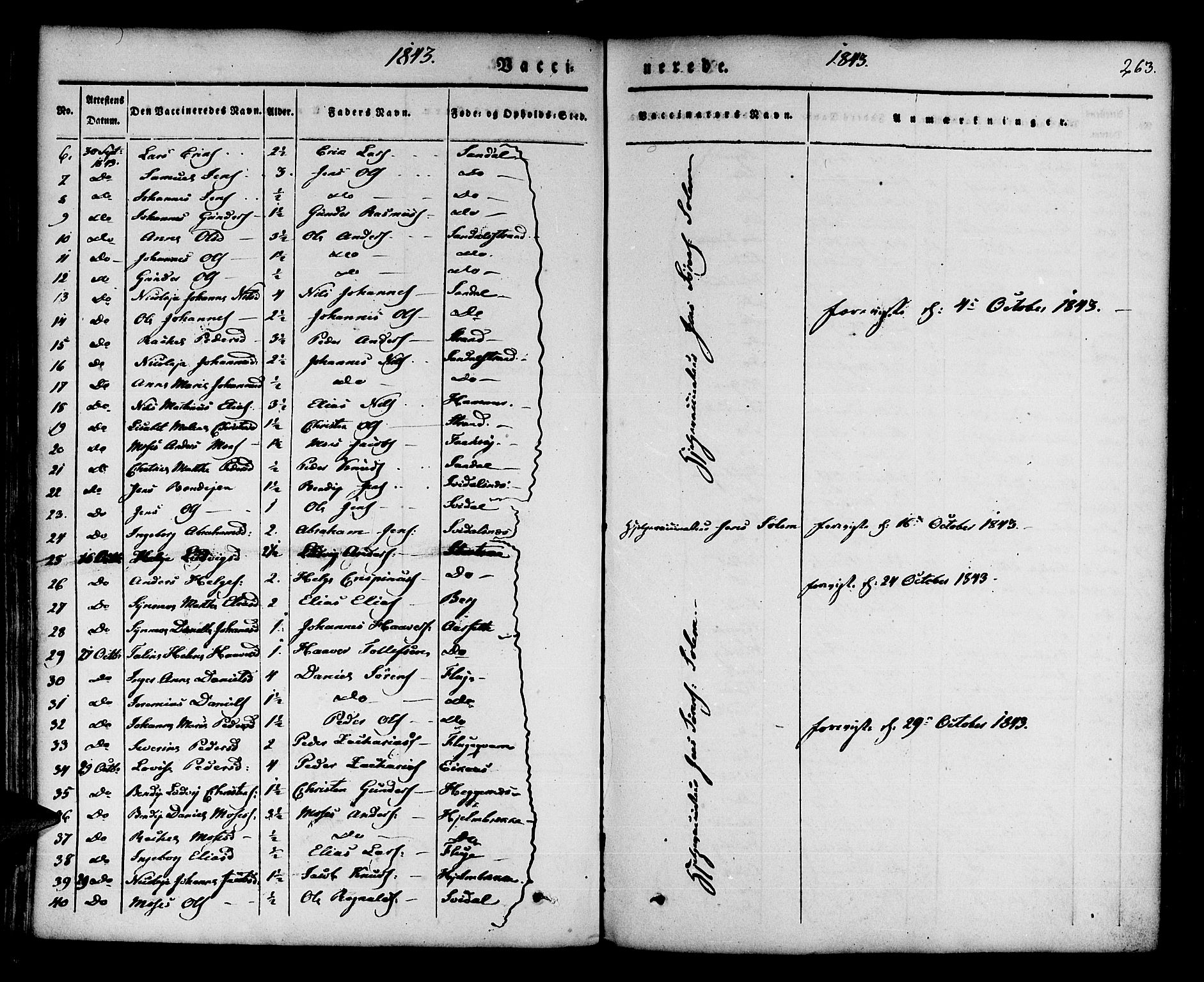 Jølster sokneprestembete, SAB/A-80701/H/Haa/Haaa/L0009: Parish register (official) no. A 9, 1833-1848, p. 263