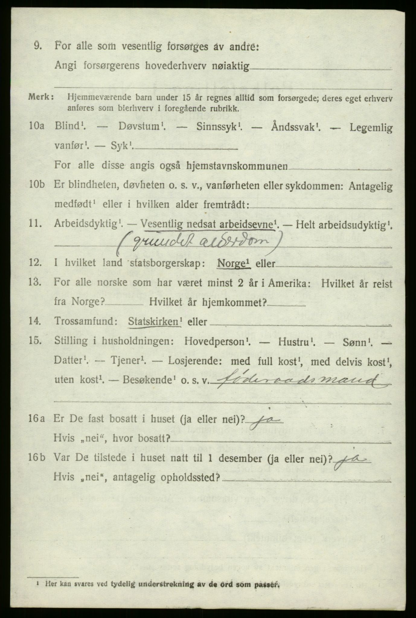 SAB, 1920 census for Gloppen, 1920, p. 1229