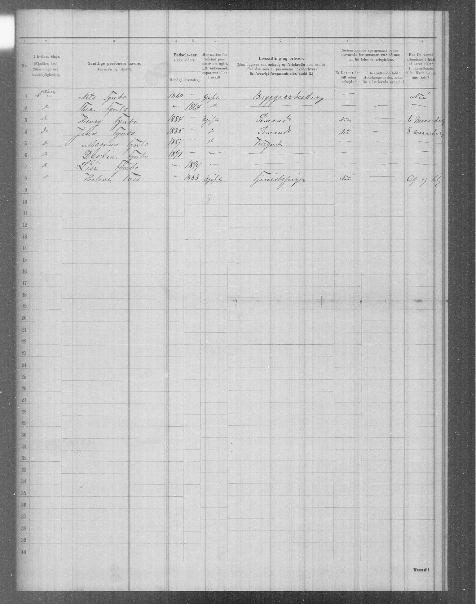 OBA, Municipal Census 1902 for Kristiania, 1902, p. 3307