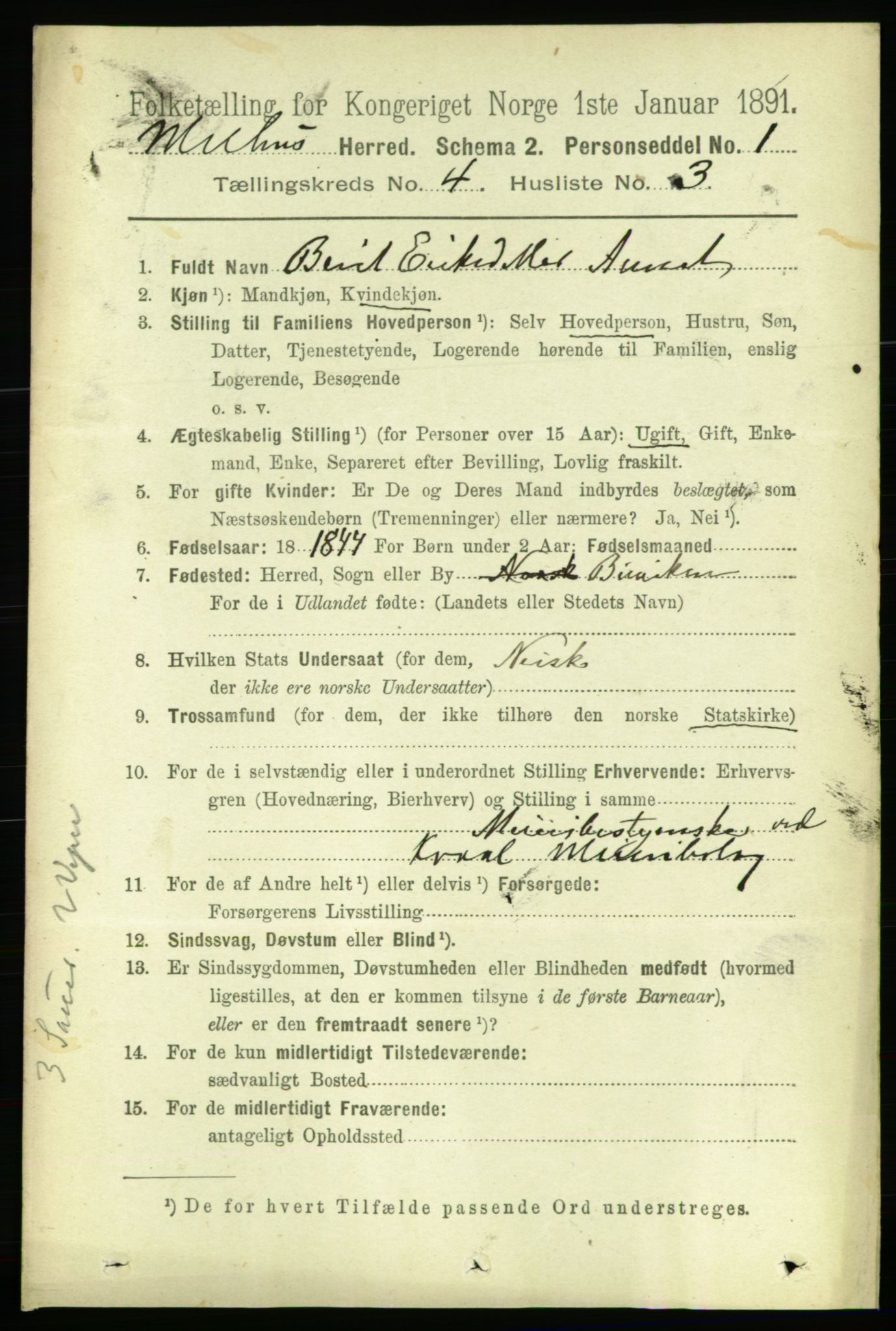 RA, 1891 census for 1653 Melhus, 1891, p. 1988