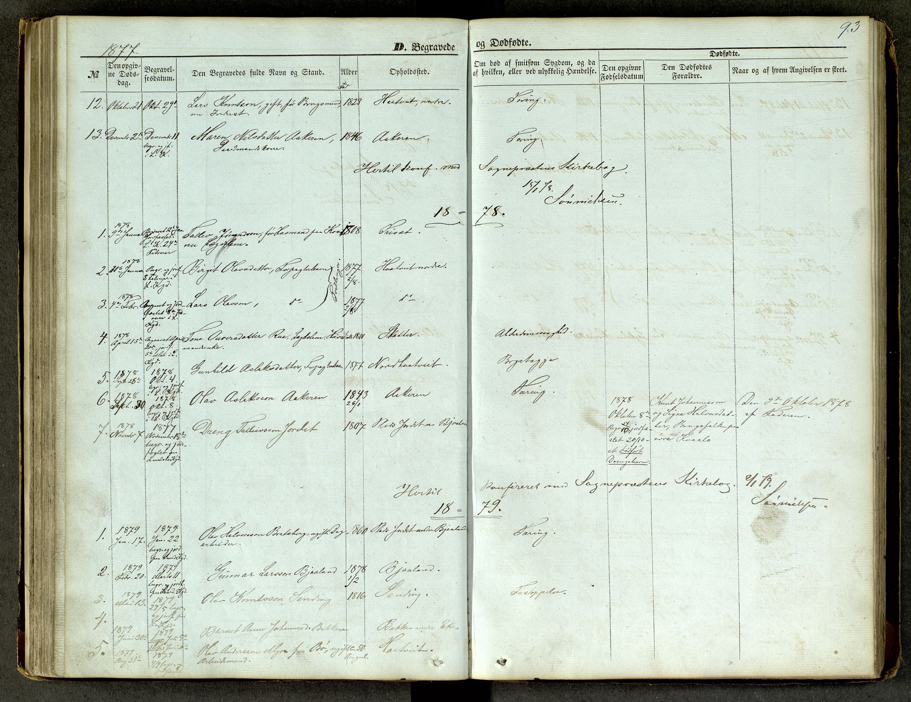 Lårdal kirkebøker, SAKO/A-284/G/Ga/L0002: Parish register (copy) no. I 2, 1861-1890, p. 93