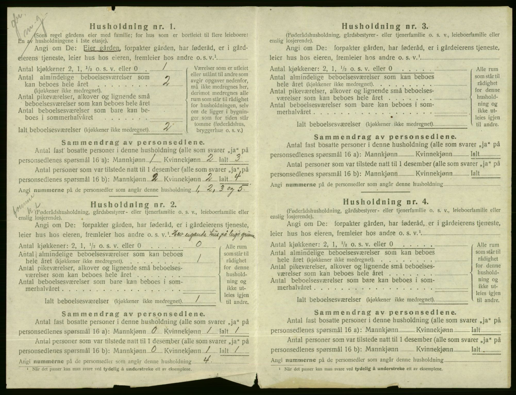 SAB, 1920 census for Voss, 1920, p. 1818