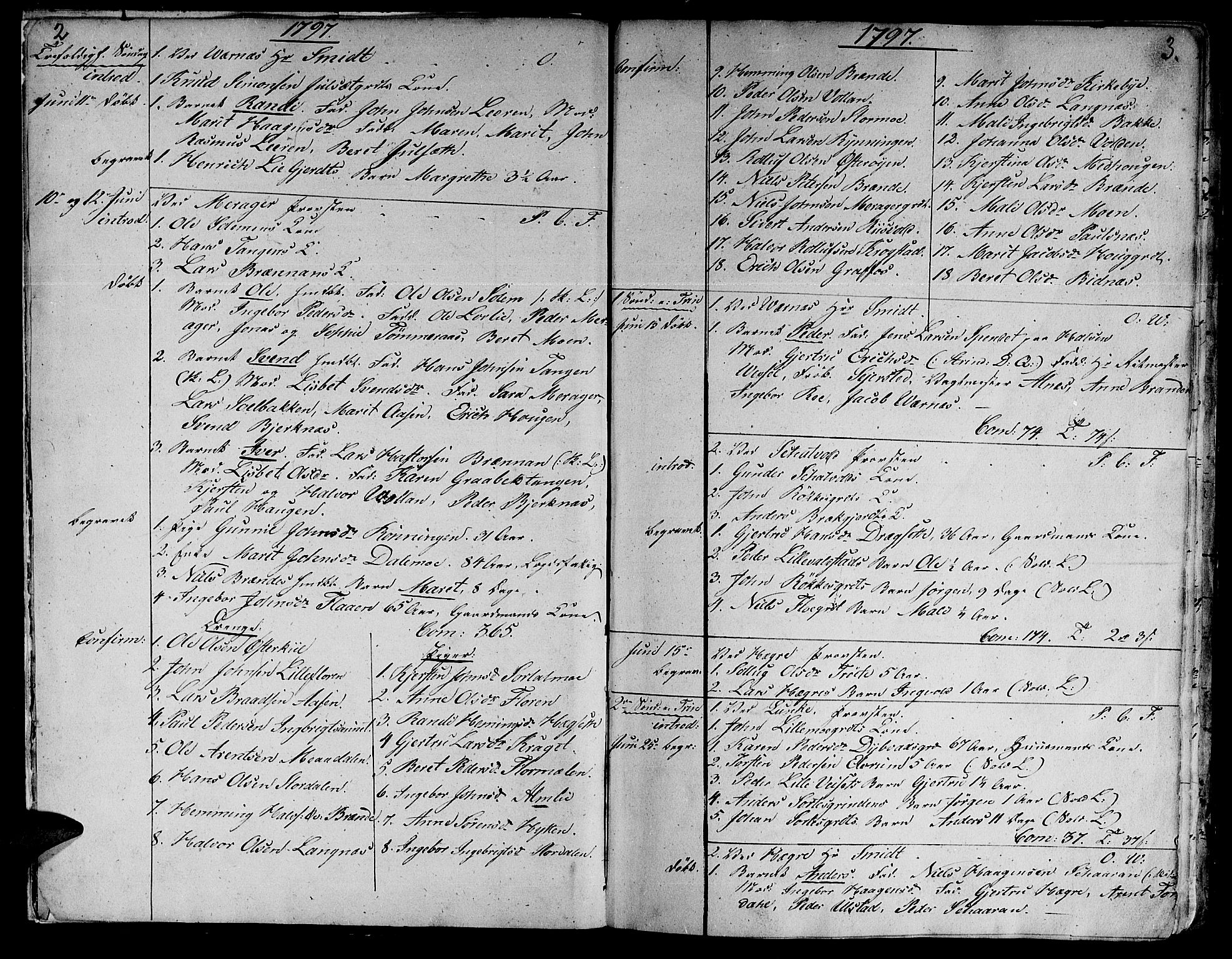 Ministerialprotokoller, klokkerbøker og fødselsregistre - Nord-Trøndelag, SAT/A-1458/709/L0060: Parish register (official) no. 709A07, 1797-1815, p. 2-3