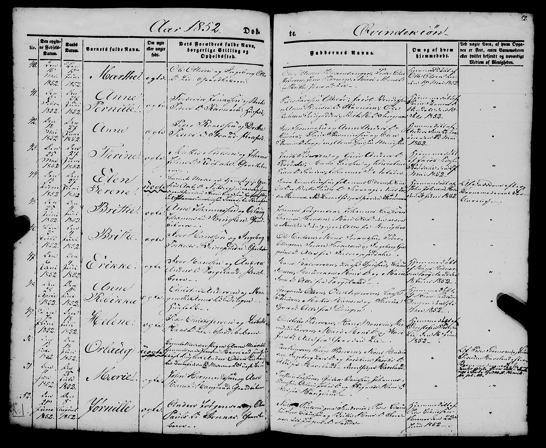Gulen sokneprestembete, AV/SAB-A-80201/H/Haa/Haaa/L0021: Parish register (official) no. A 21, 1848-1858, p. 82