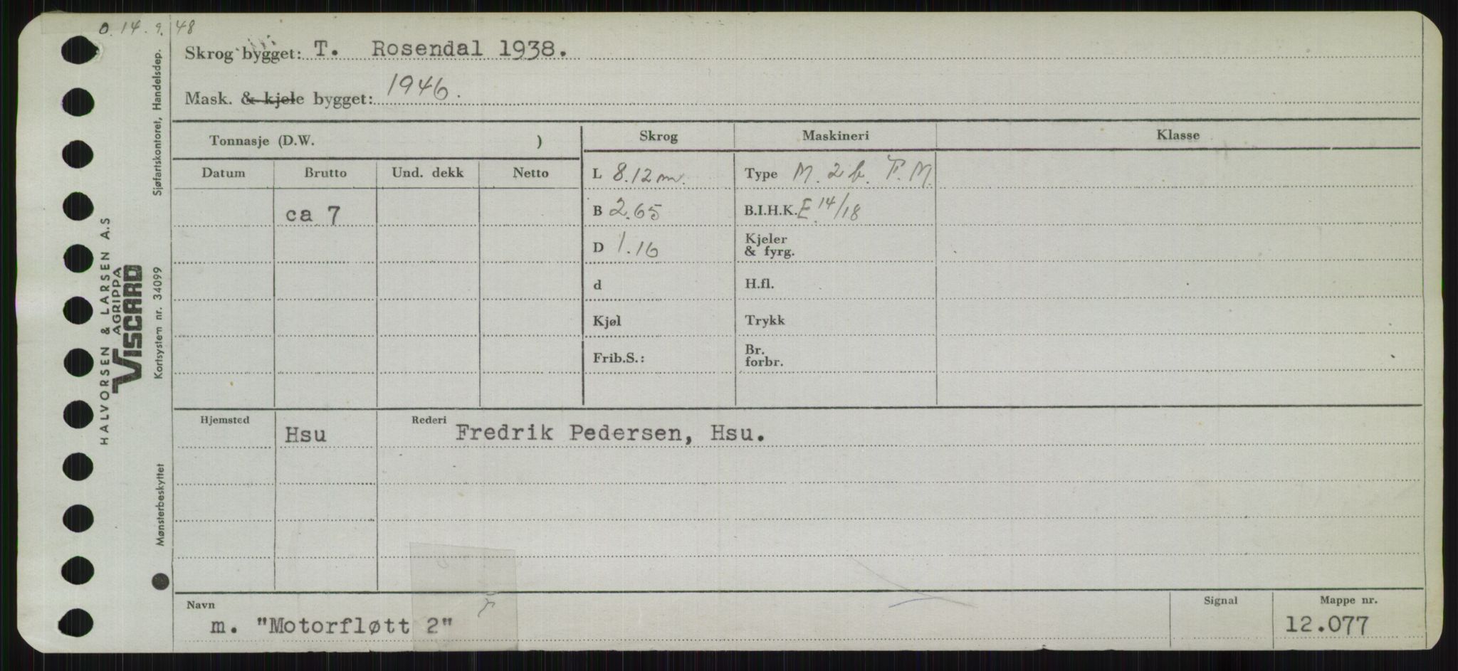 Sjøfartsdirektoratet med forløpere, Skipsmålingen, RA/S-1627/H/Ha/L0004/0001: Fartøy, Mas-R / Fartøy, Mas-Odd, p. 289