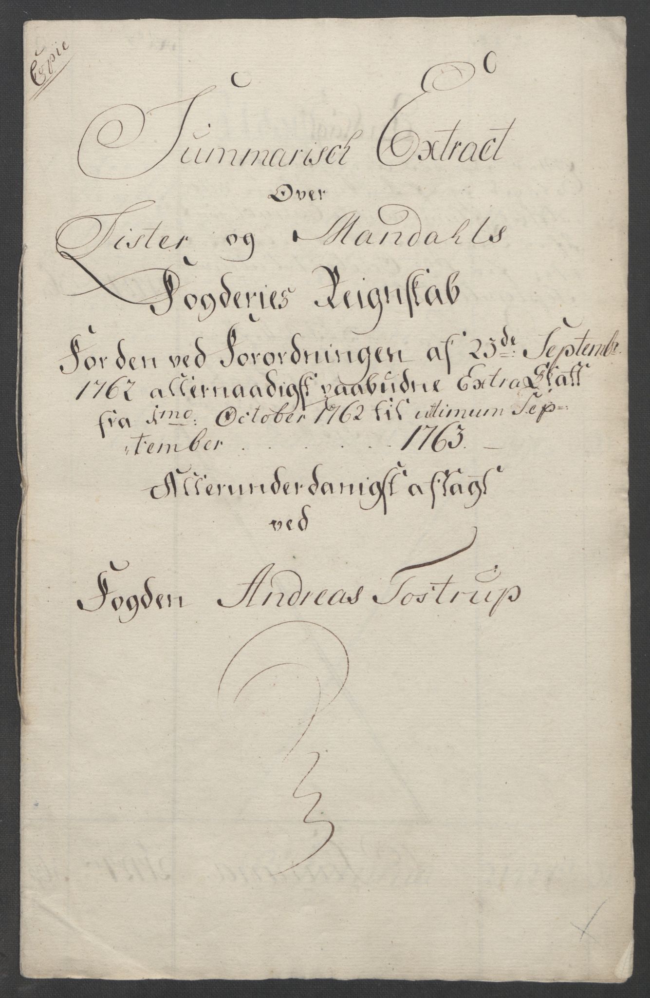 Rentekammeret inntil 1814, Reviderte regnskaper, Fogderegnskap, AV/RA-EA-4092/R45/L2704: Ekstraskatten Lista og Mandal, 1762-1768, p. 9