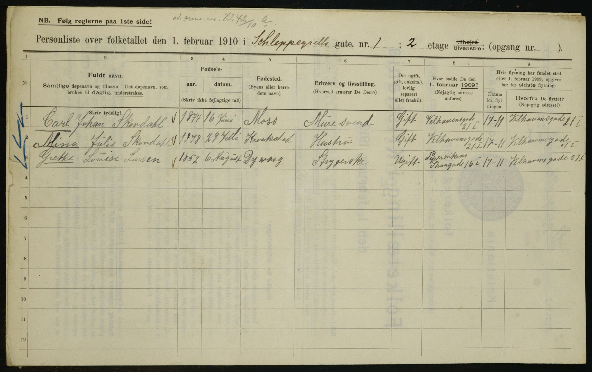 OBA, Municipal Census 1910 for Kristiania, 1910, p. 85632