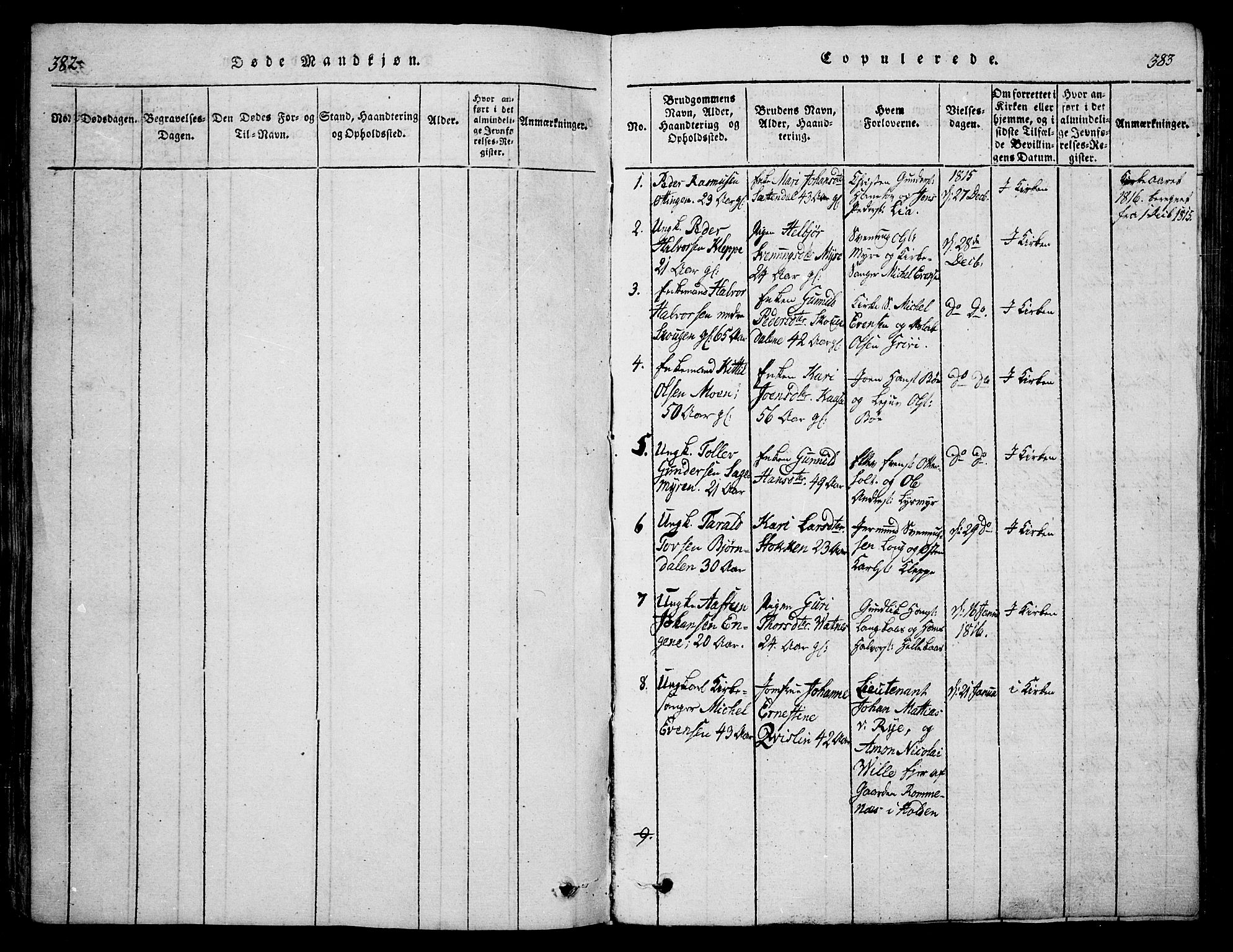 Bø kirkebøker, SAKO/A-257/G/Ga/L0001: Parish register (copy) no. 1, 1815-1831, p. 382-383