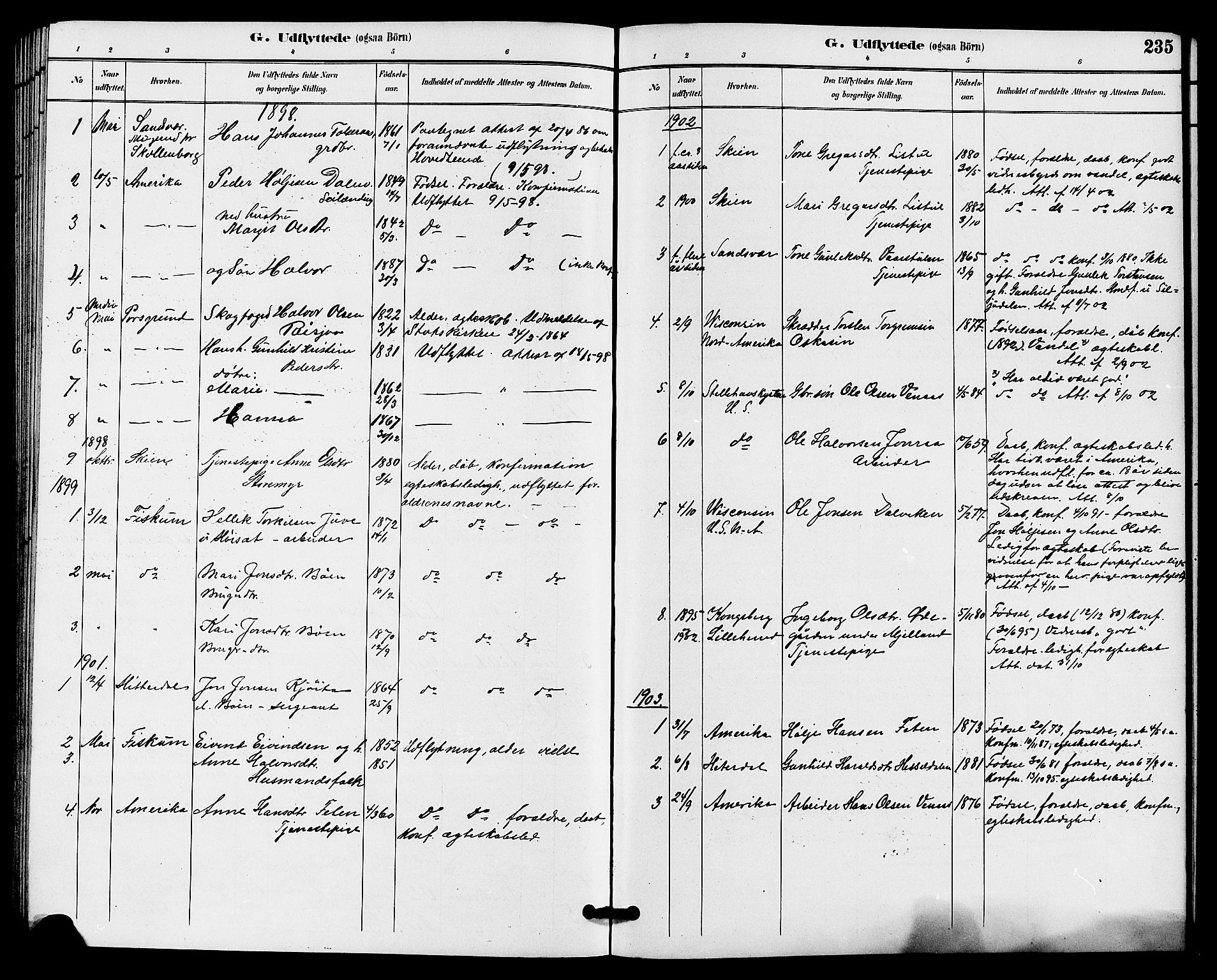 Gransherad kirkebøker, SAKO/A-267/G/Ga/L0003: Parish register (copy) no. I 3, 1887-1915, p. 235