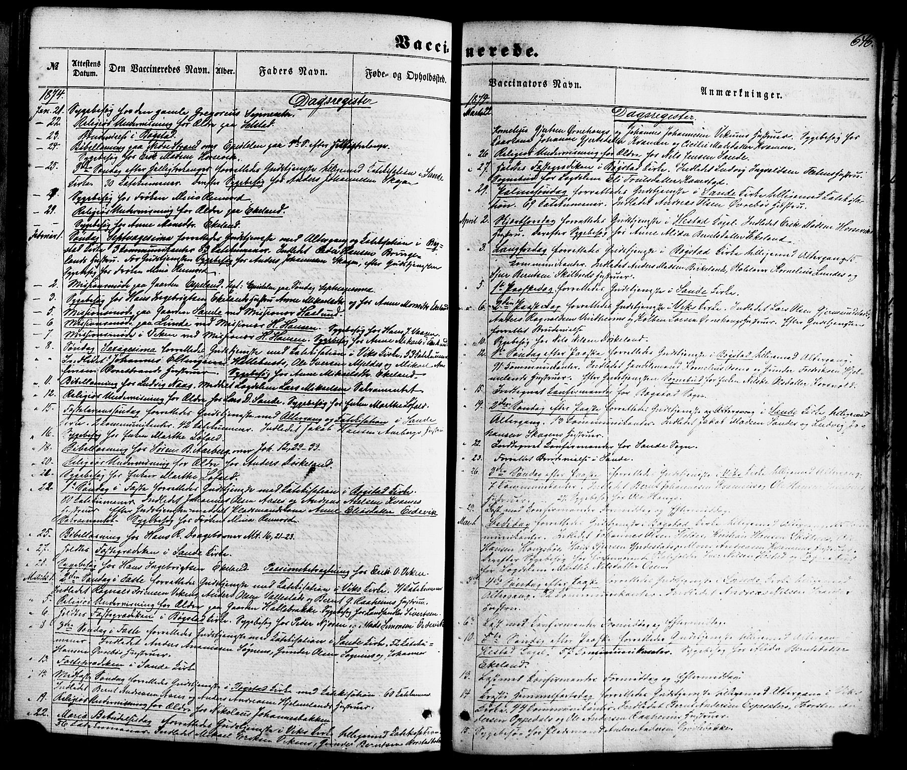 Gaular sokneprestembete, AV/SAB-A-80001/H/Haa: Parish register (official) no. A 5, 1860-1881, p. 646