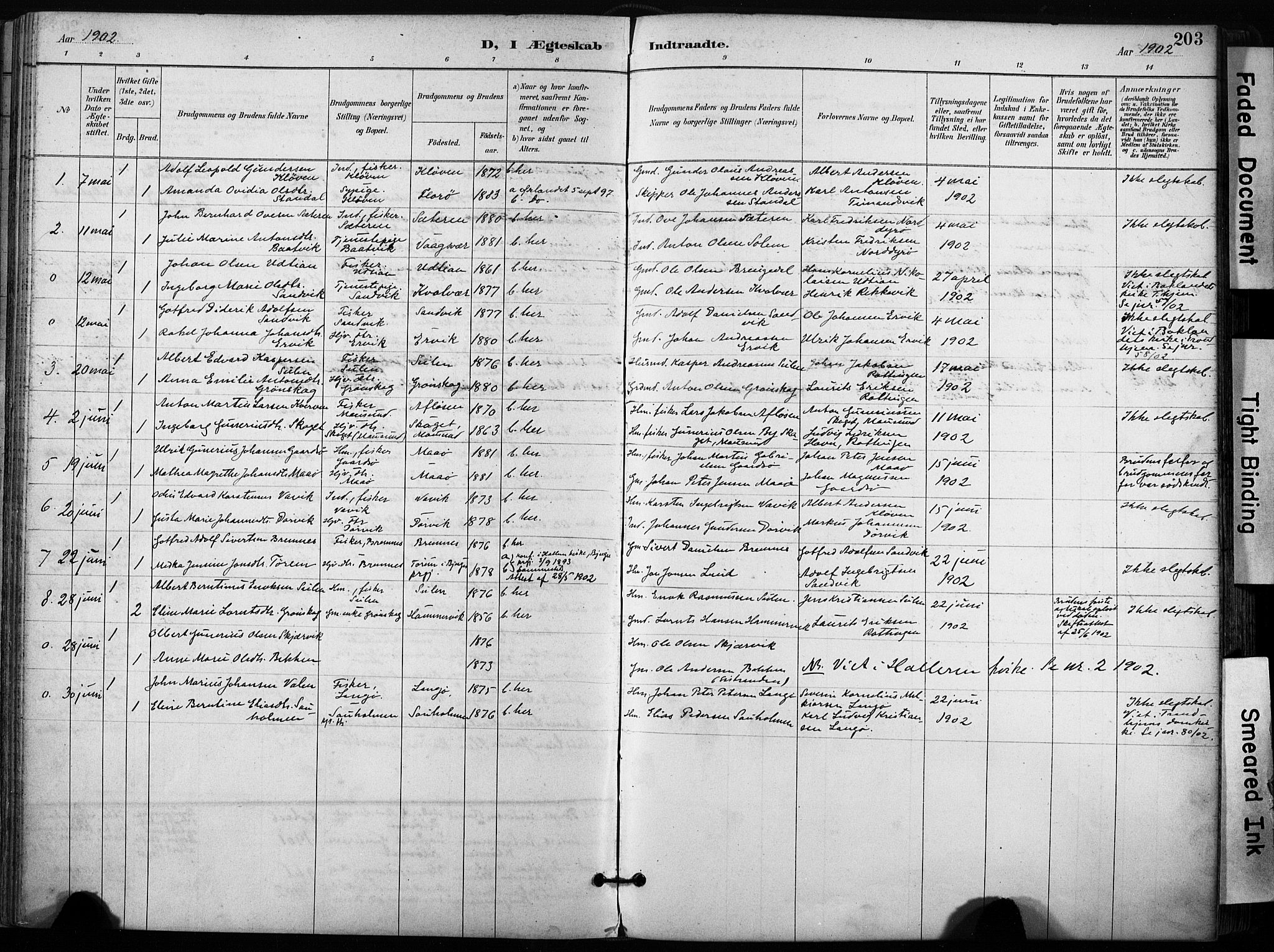 Ministerialprotokoller, klokkerbøker og fødselsregistre - Sør-Trøndelag, AV/SAT-A-1456/640/L0579: Parish register (official) no. 640A04, 1889-1902, p. 203