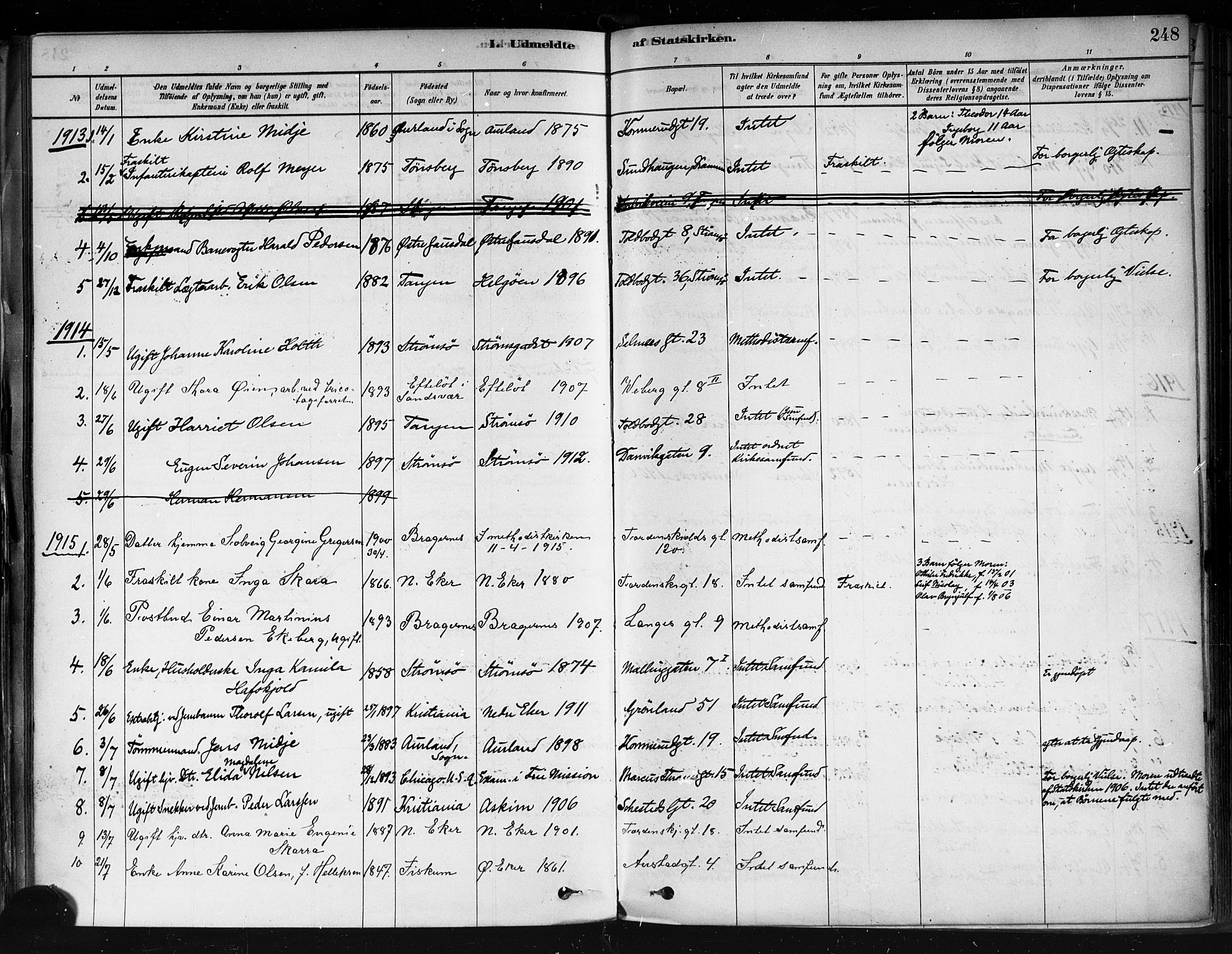 Strømsø kirkebøker, AV/SAKO-A-246/F/Fa/L0022: Parish register (official) no. I 22, 1879-1899, p. 248