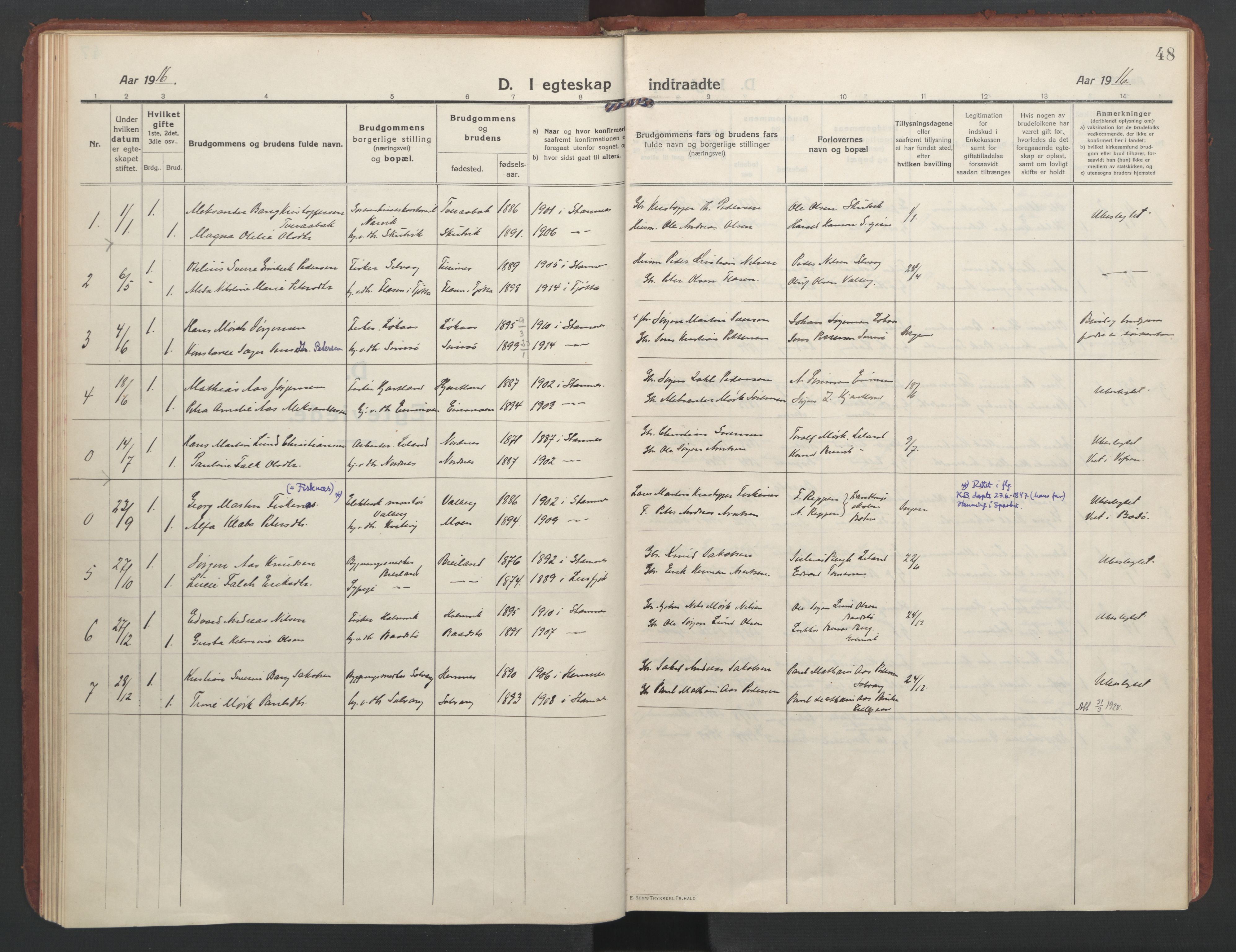 Ministerialprotokoller, klokkerbøker og fødselsregistre - Nordland, SAT/A-1459/832/L0492: Parish register (official) no. 832A01, 1916-1934, p. 48