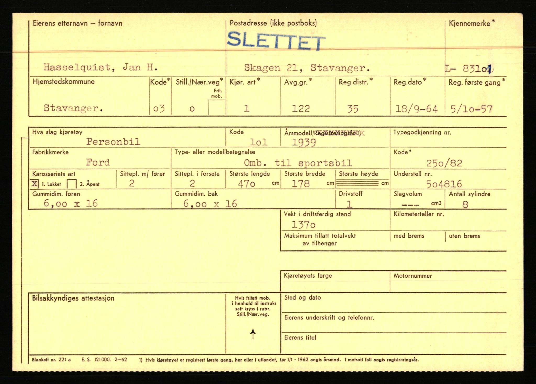 Stavanger trafikkstasjon, AV/SAST-A-101942/0/F/L0072: L-82200 - L-84099, 1930-1971, p. 1117