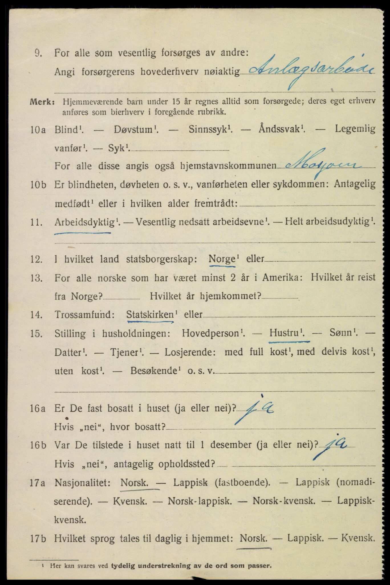 SAT, 1920 census for Mosjøen, 1920, p. 1679