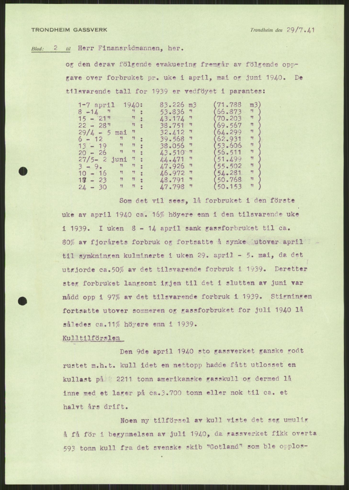 Forsvaret, Forsvarets krigshistoriske avdeling, RA/RAFA-2017/Y/Ya/L0016: II-C-11-31 - Fylkesmenn.  Rapporter om krigsbegivenhetene 1940., 1940, p. 237