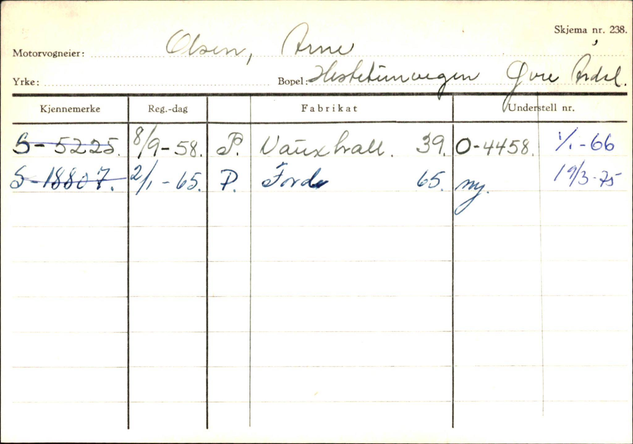 Statens vegvesen, Sogn og Fjordane vegkontor, AV/SAB-A-5301/4/F/L0145: Registerkort Vågsøy S-Å. Årdal I-P, 1945-1975, p. 2263