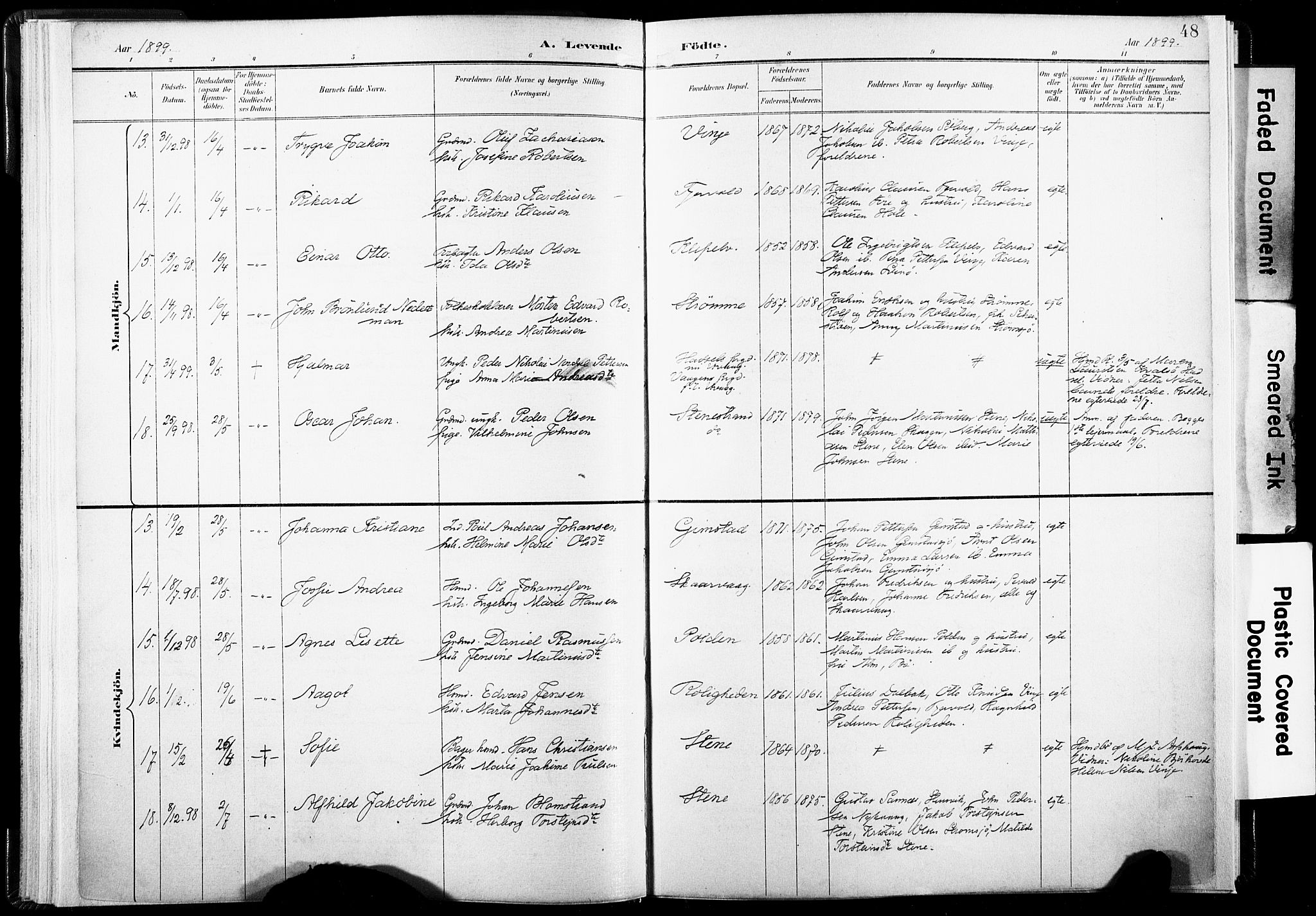 Ministerialprotokoller, klokkerbøker og fødselsregistre - Nordland, AV/SAT-A-1459/891/L1304: Parish register (official) no. 891A09, 1895-1921, p. 48