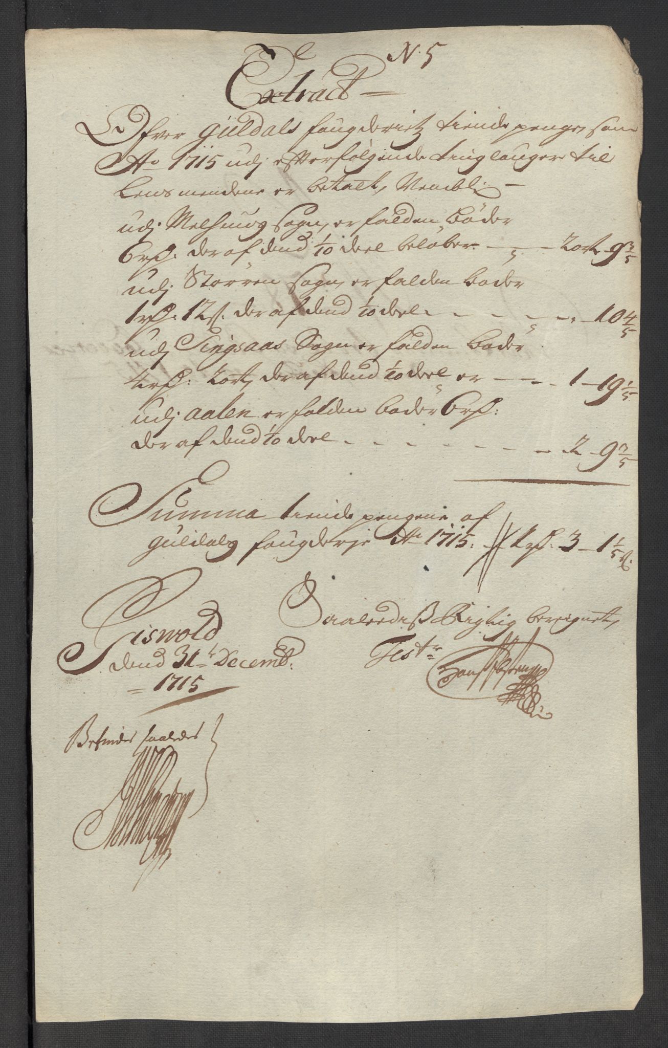 Rentekammeret inntil 1814, Reviderte regnskaper, Fogderegnskap, RA/EA-4092/R60/L3966: Fogderegnskap Orkdal og Gauldal, 1715, p. 514