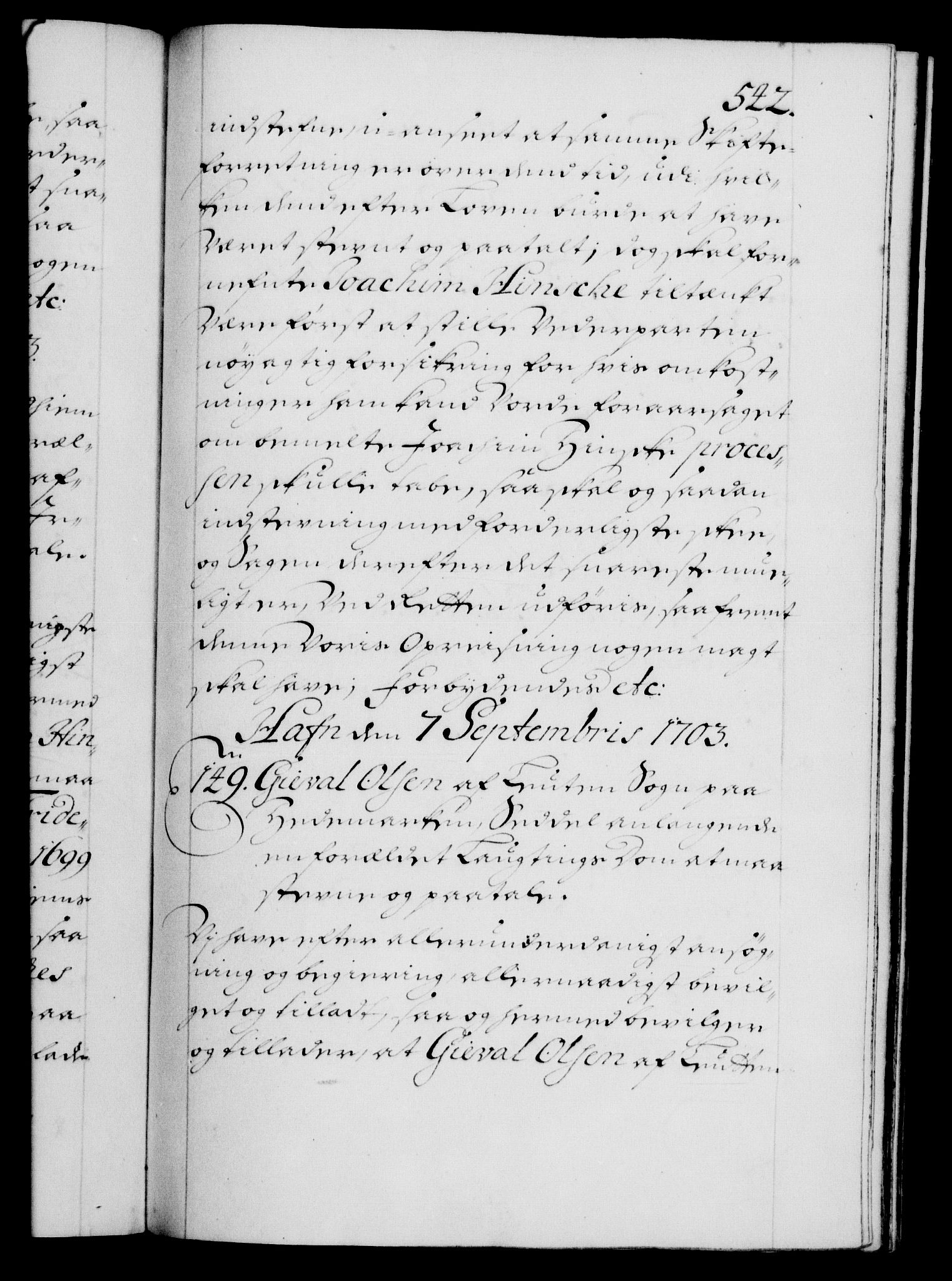 Danske Kanselli 1572-1799, RA/EA-3023/F/Fc/Fca/Fcaa/L0018: Norske registre, 1699-1703, p. 542a