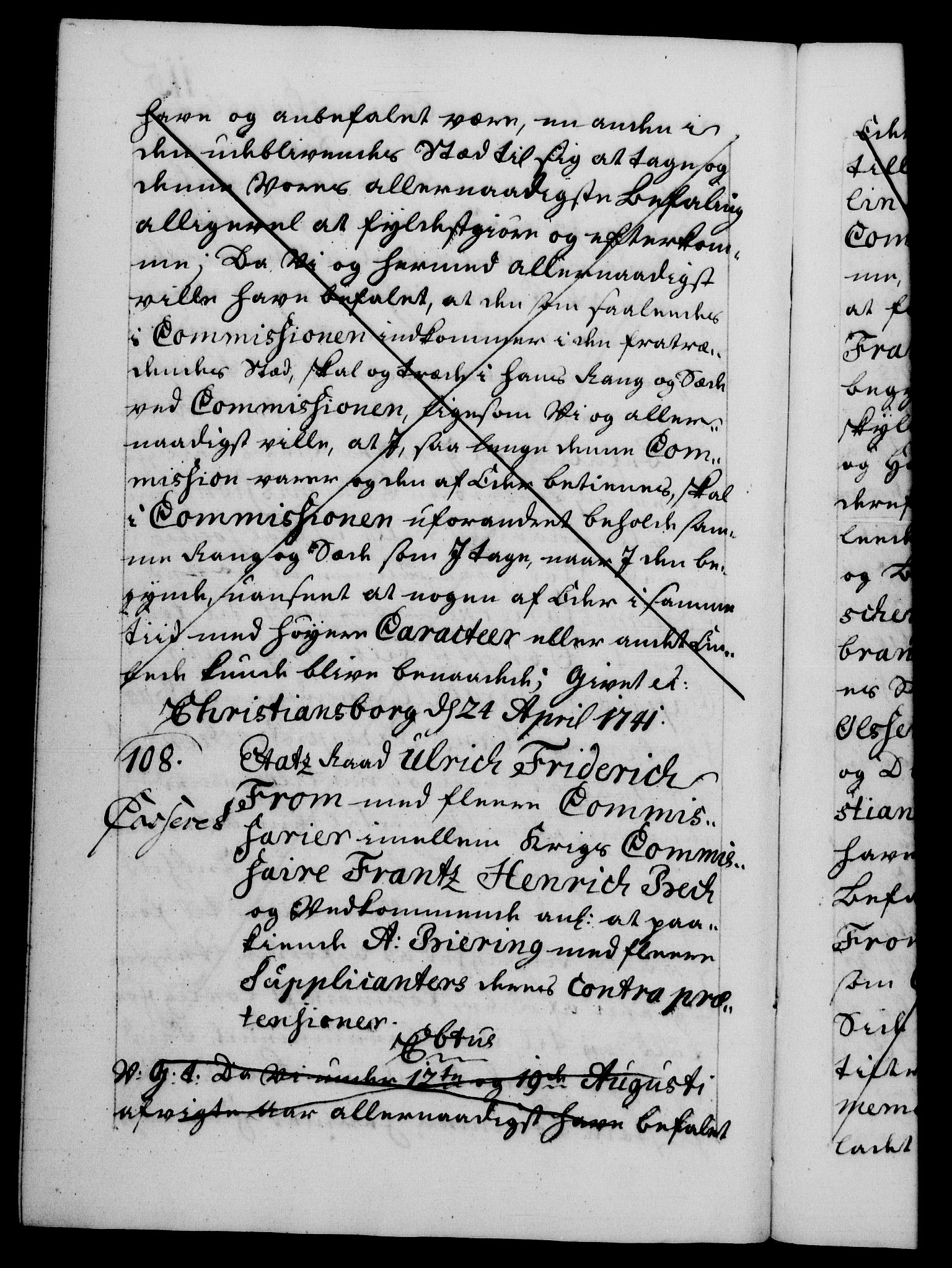 Danske Kanselli 1572-1799, RA/EA-3023/F/Fc/Fca/Fcab/L0029: Norske tegnelser, 1741-1743, p. 115b