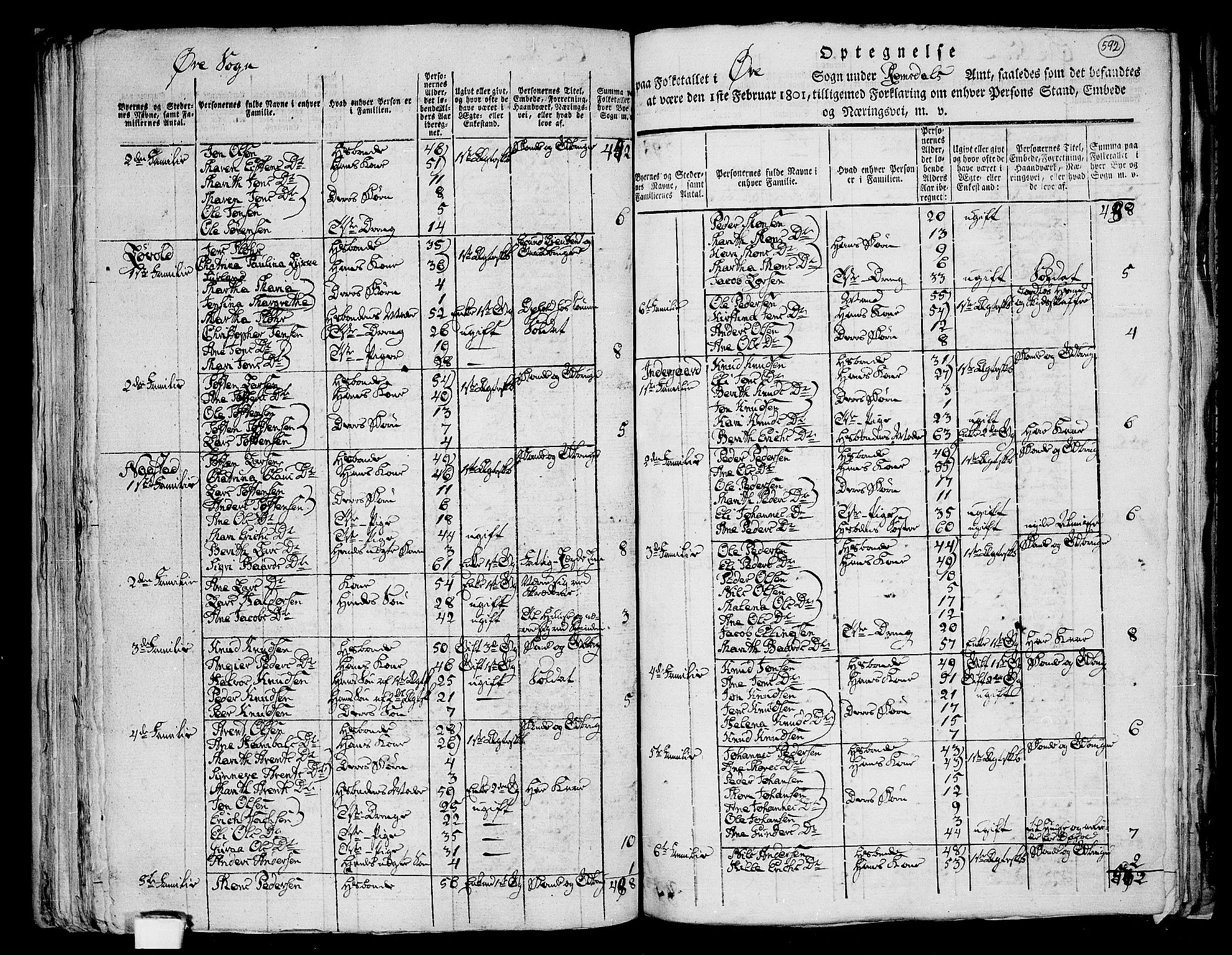 RA, 1801 census for 1560P Tingvoll, 1801, p. 591b-592a