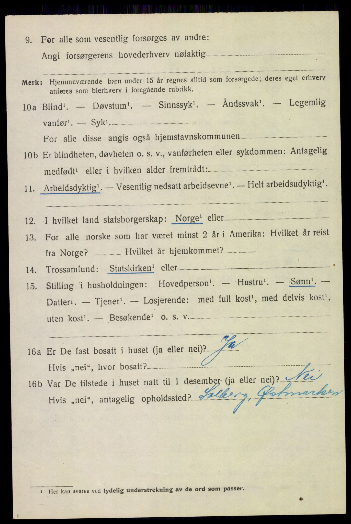 SAH, 1920 census for Vinger, 1920, p. 11885