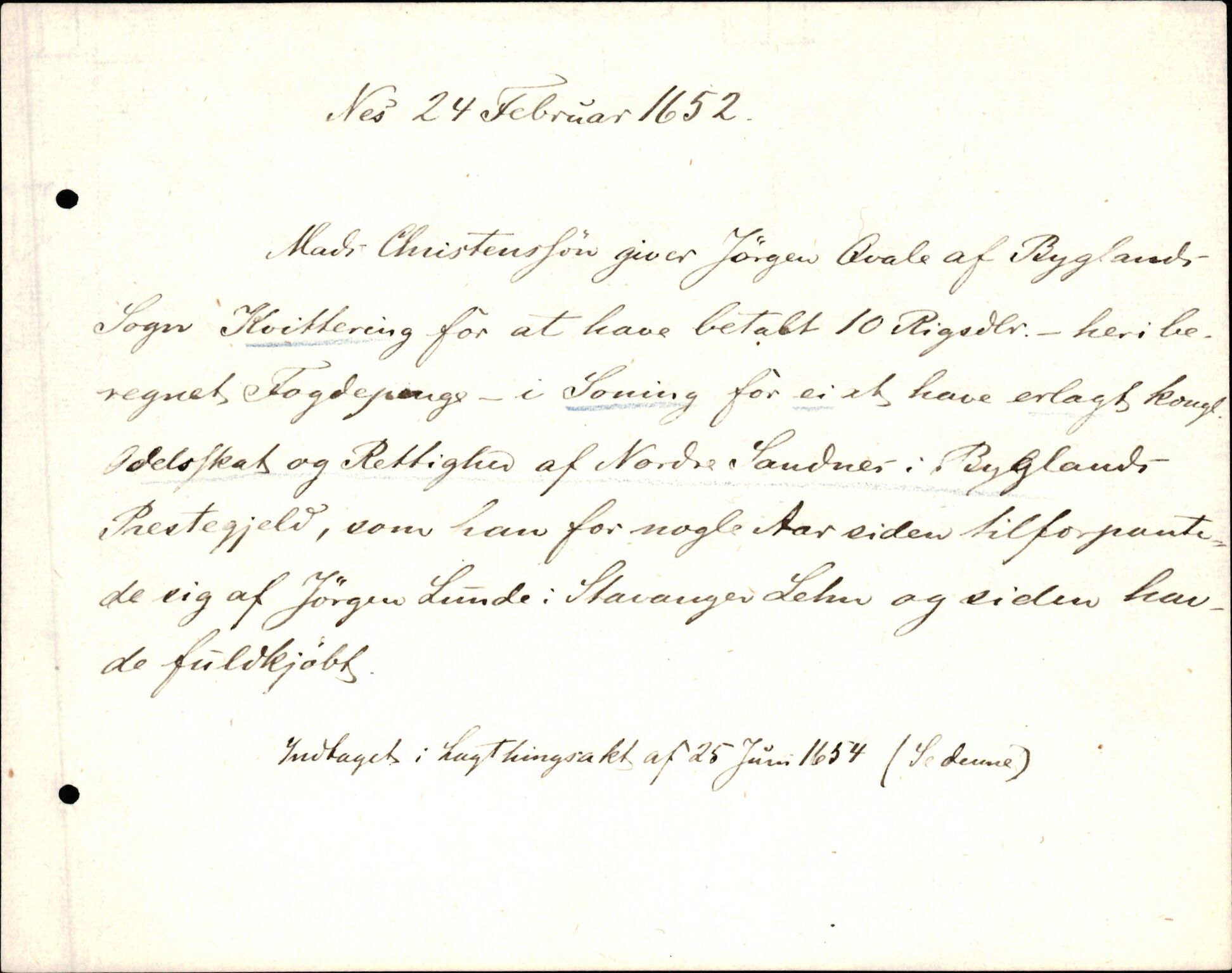 Riksarkivets diplomsamling, AV/RA-EA-5965/F35/F35d/L0004: Innlånte diplomer, seddelregister, 1643-1660, p. 323