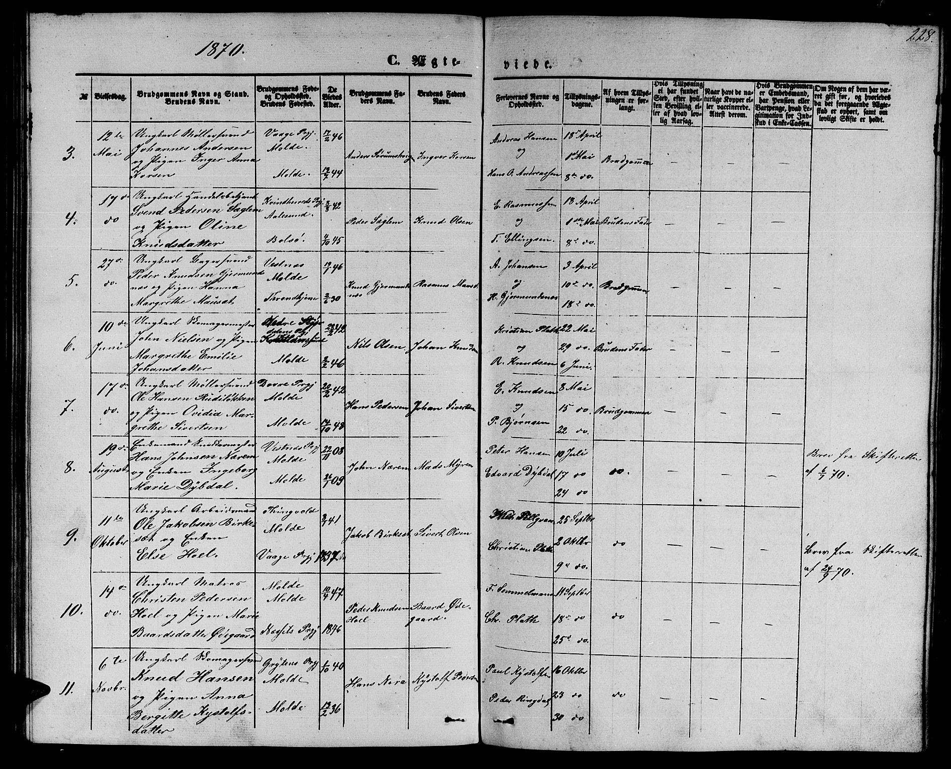 Ministerialprotokoller, klokkerbøker og fødselsregistre - Møre og Romsdal, AV/SAT-A-1454/558/L0701: Parish register (copy) no. 558C02, 1862-1879, p. 228