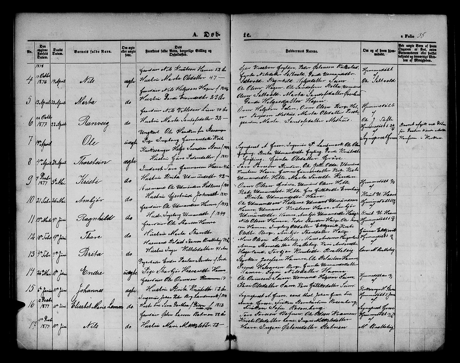 Røldal sokneprestembete, SAB/A-100247: Parish register (copy) no. A 2, 1861-1886, p. 38