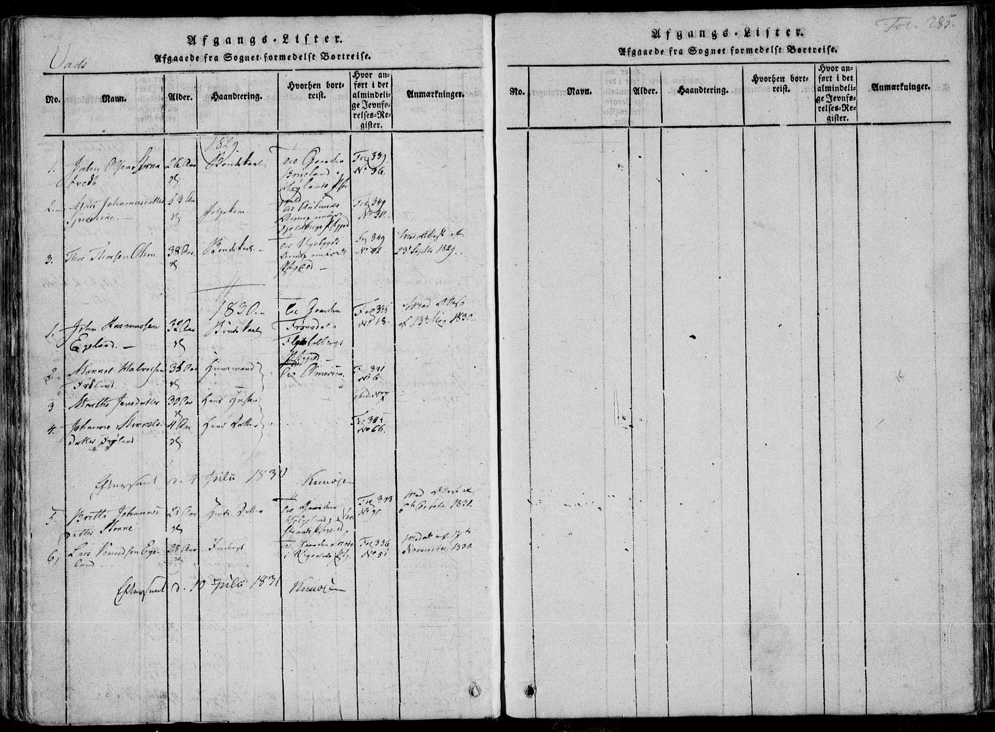 Skjold sokneprestkontor, AV/SAST-A-101847/H/Ha/Haa/L0004: Parish register (official) no. A 4 /2, 1815-1830, p. 285