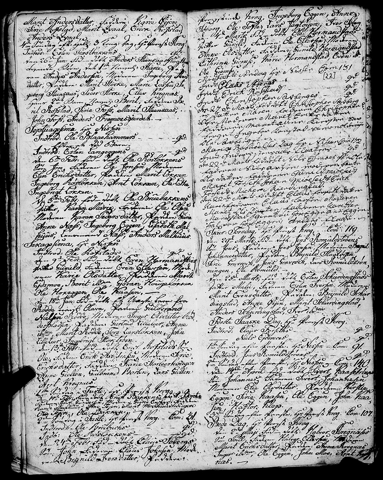 Ministerialprotokoller, klokkerbøker og fødselsregistre - Sør-Trøndelag, SAT/A-1456/691/L1091: Parish register (copy) no. 691C02, 1802-1815, p. 22