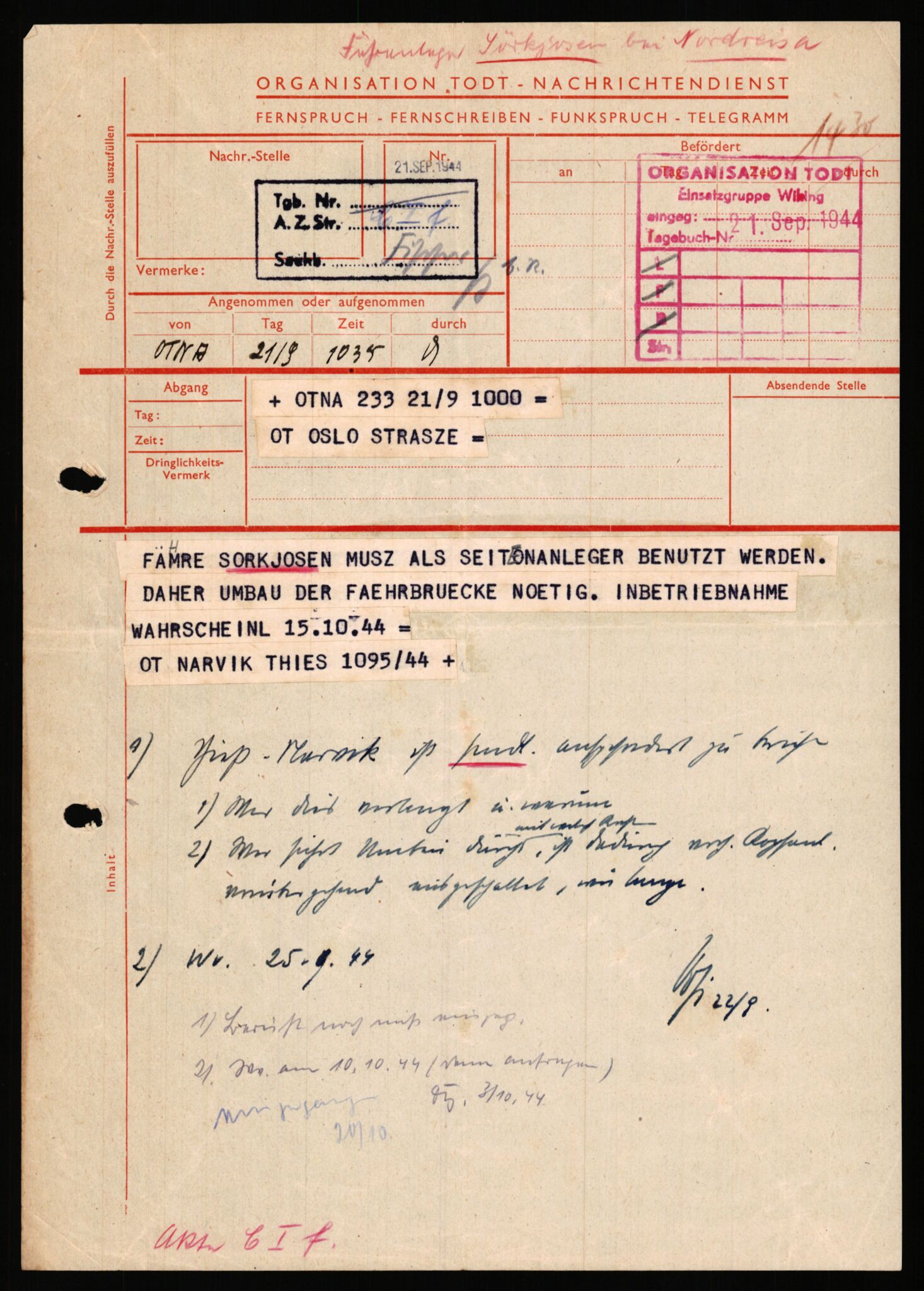 Tyske arkiver, Organisation Todt (OT), Einsatzgruppe Wiking, AV/RA-RAFA-2188/1/E/E2/E2d/L0023: Fähren und Anlegen, 1942-1944, p. 20