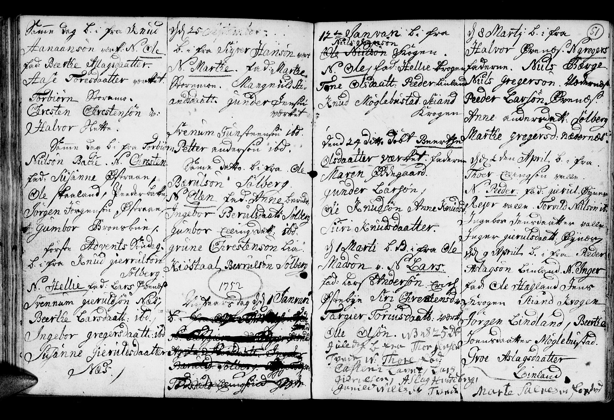 Holt sokneprestkontor, AV/SAK-1111-0021/F/Fb/L0005: Parish register (copy) no. B 5, 1746-1764, p. 51