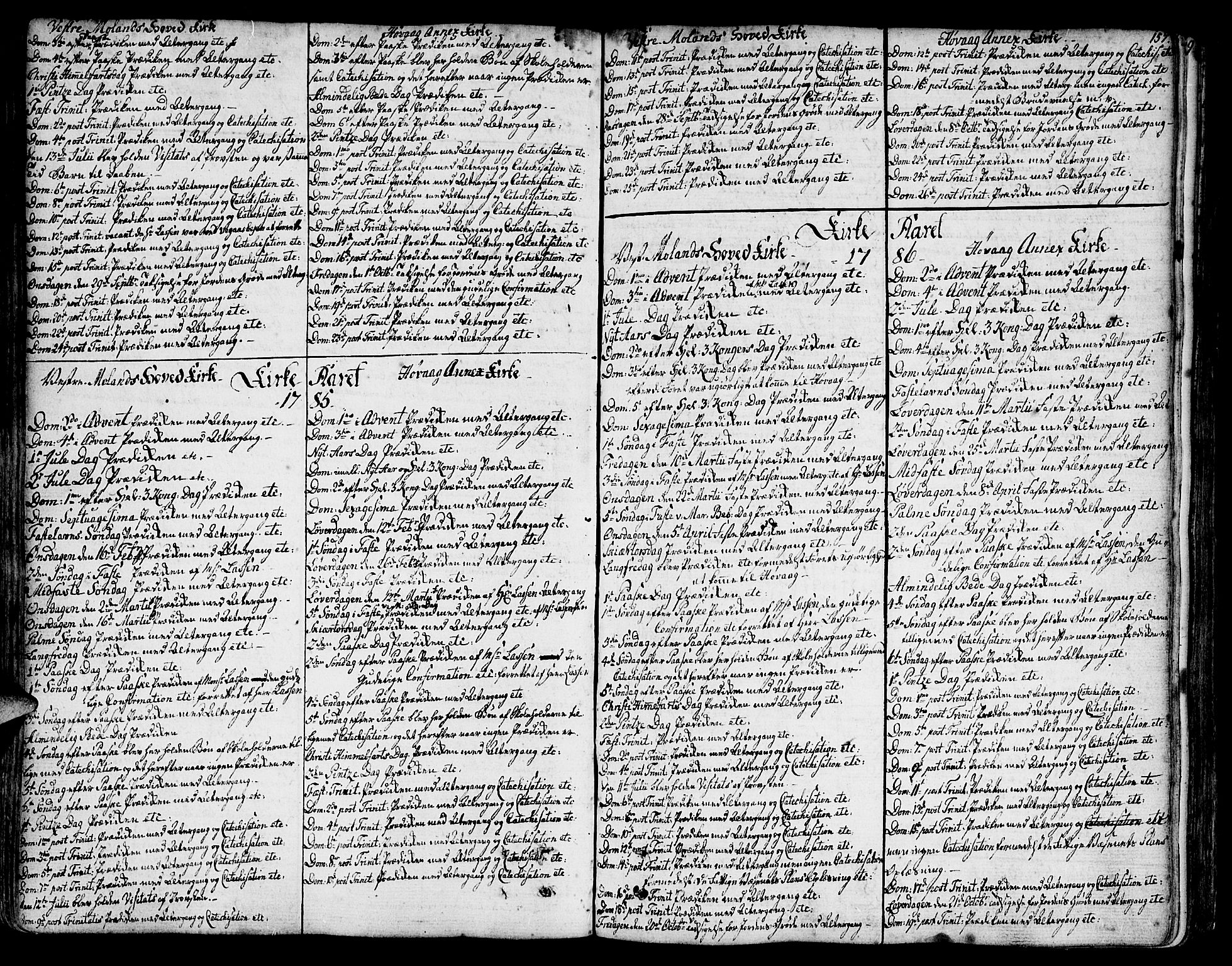 Vestre Moland sokneprestkontor, SAK/1111-0046/F/Fa/Fab/L0002: Parish register (official) no. A 2, 1760-1816, p. 157