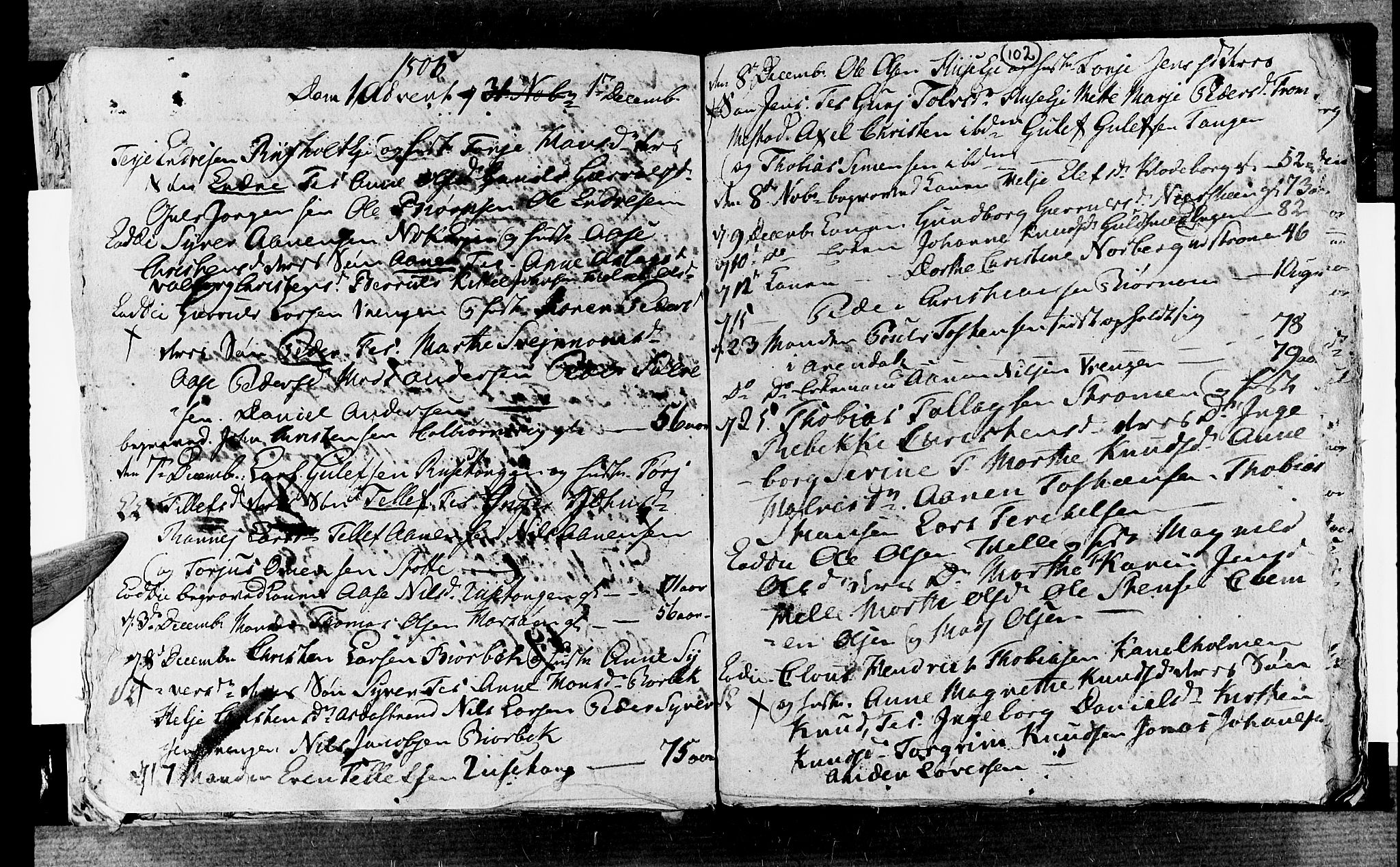 Øyestad sokneprestkontor, AV/SAK-1111-0049/F/Fb/L0002: Parish register (copy) no. B 2, 1795-1807, p. 102