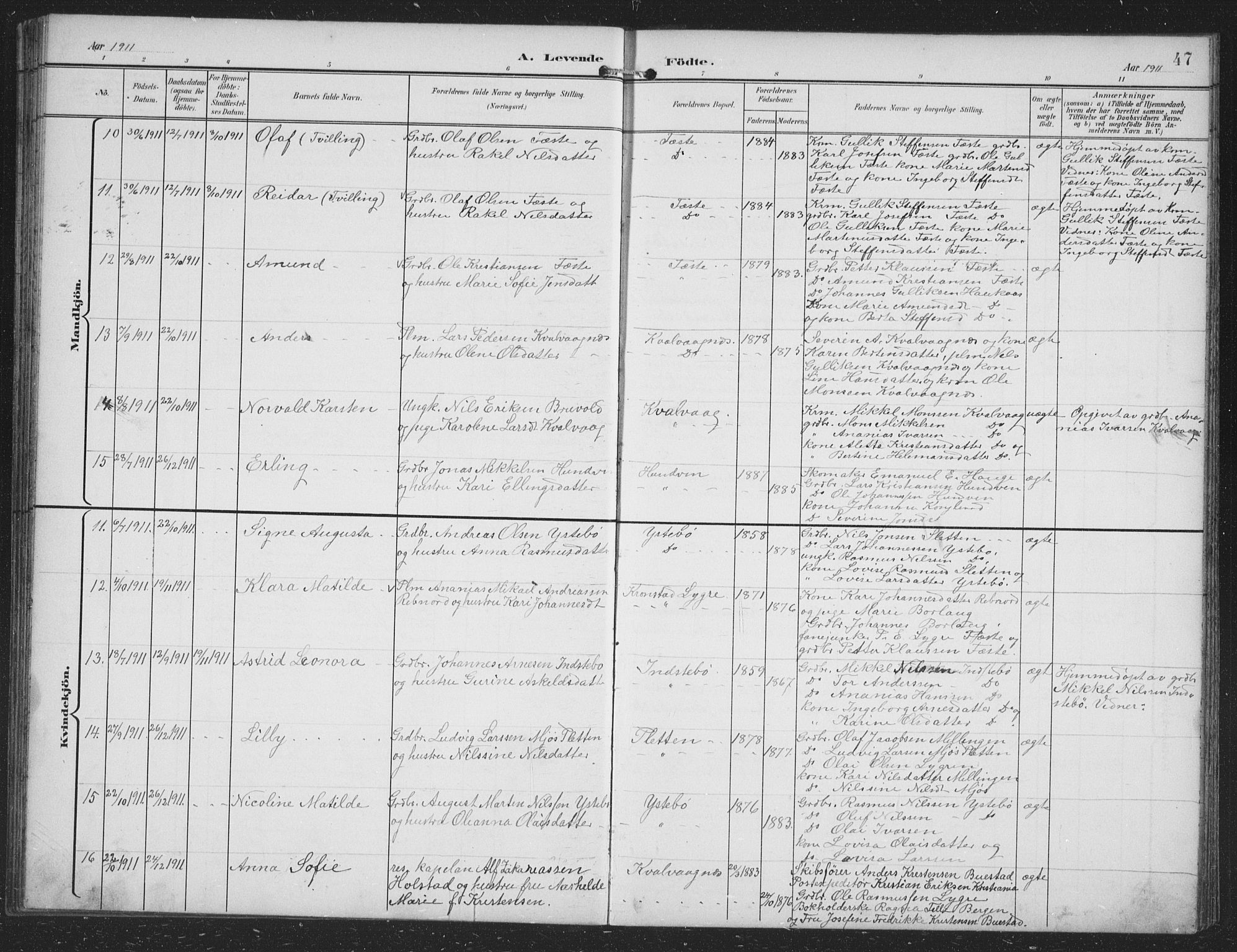 Alversund Sokneprestembete, SAB/A-73901/H/Ha/Hab: Parish register (copy) no. B 4, 1897-1914, p. 47