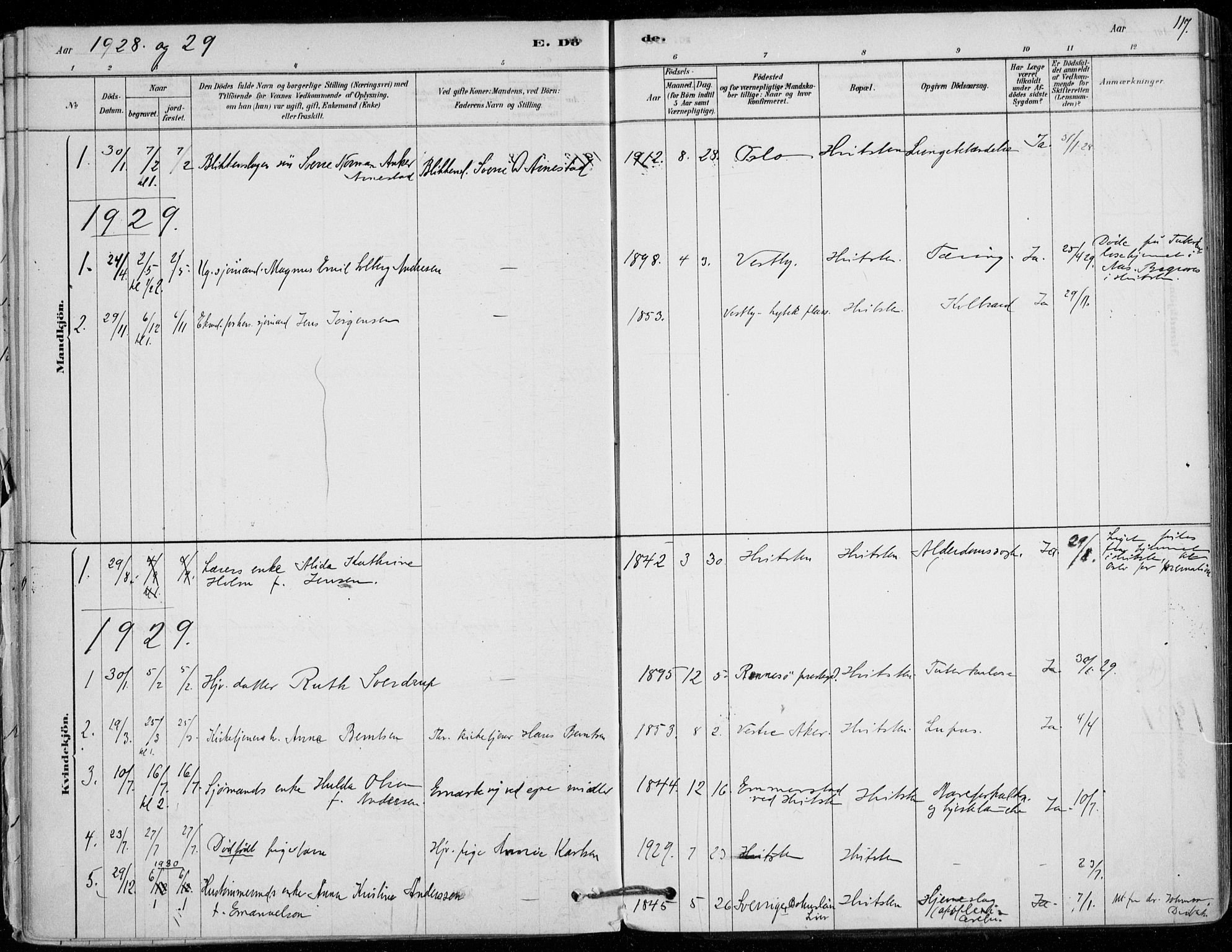 Vestby prestekontor Kirkebøker, SAO/A-10893/F/Fd/L0001: Parish register (official) no. IV 1, 1878-1945, p. 117